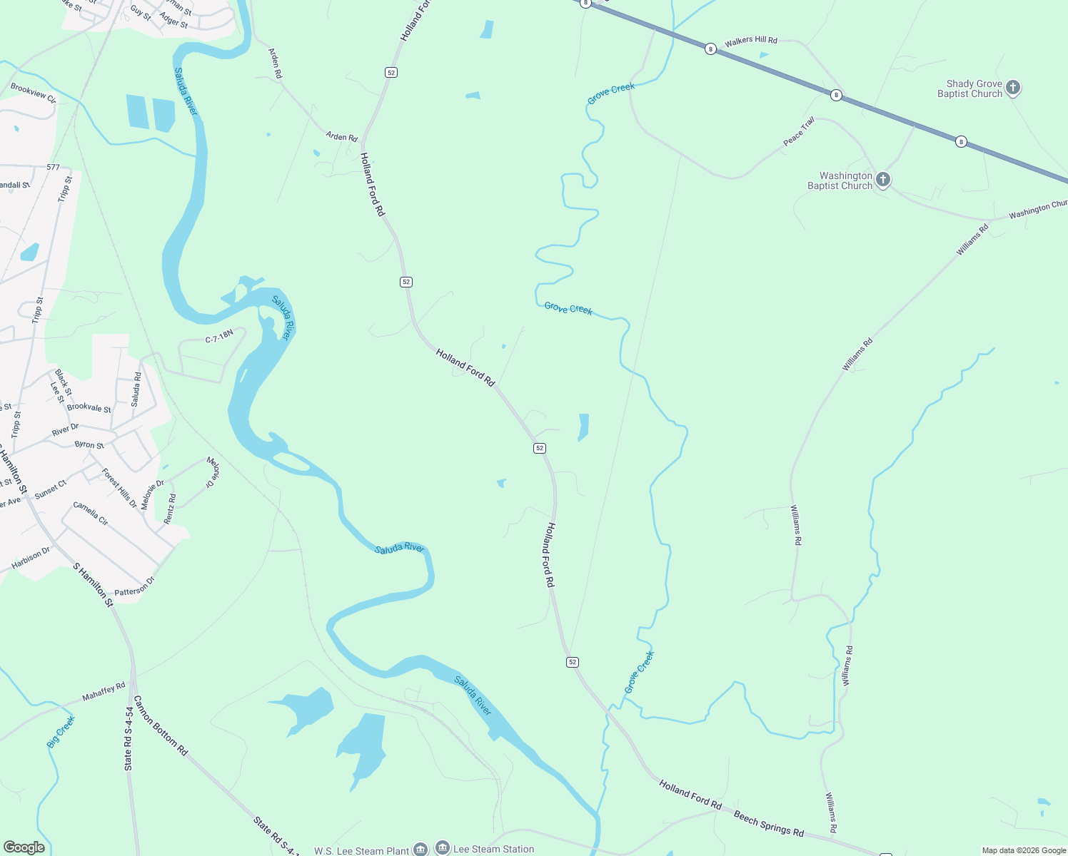 map of restaurants, bars, coffee shops, grocery stores, and more near 451 Holland Ford Road in Pelzer