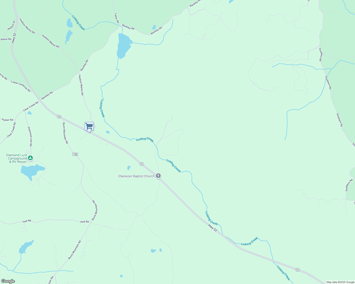 map of restaurants, bars, coffee shops, grocery stores, and more near Licklog Trail in Ellijay