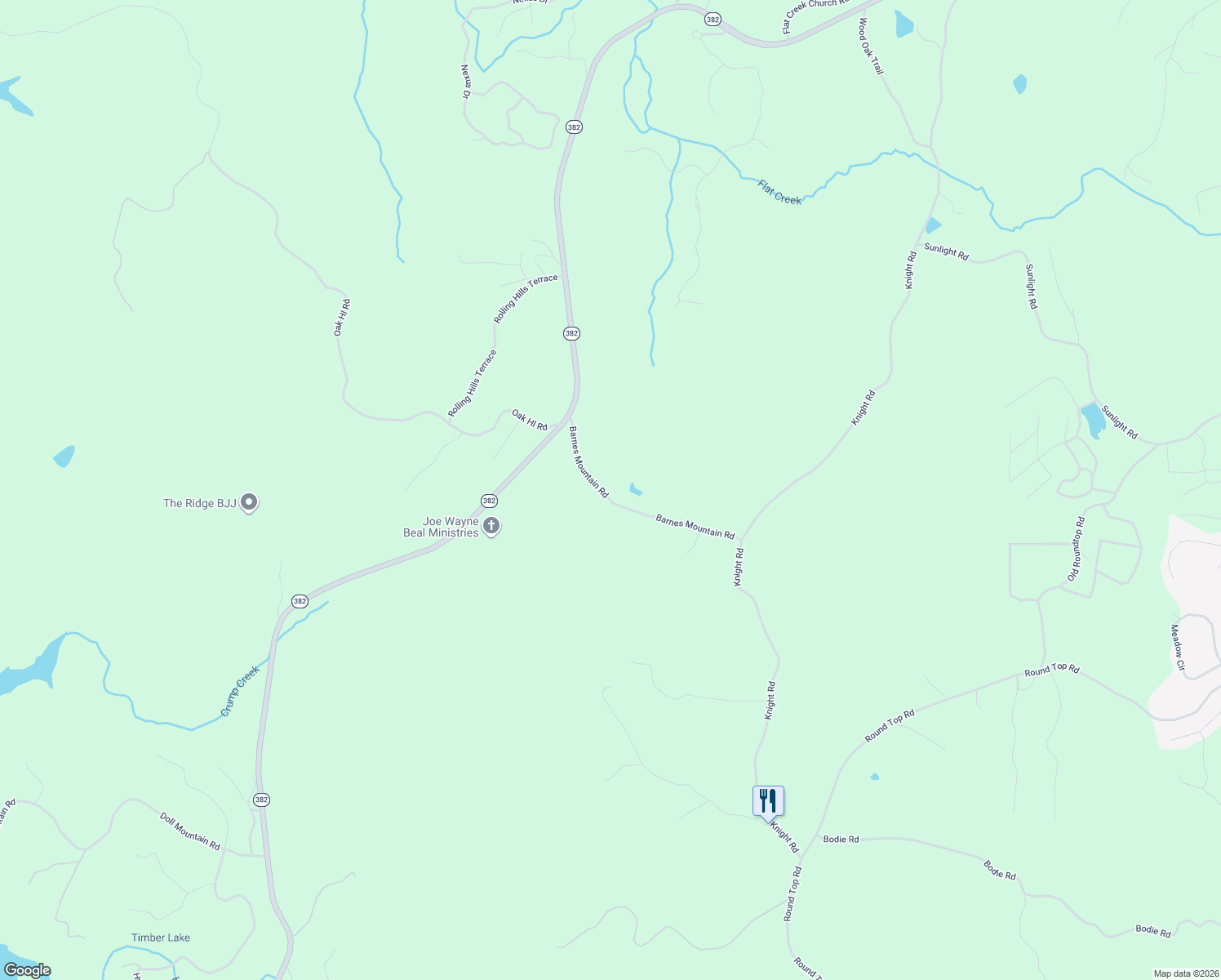 map of restaurants, bars, coffee shops, grocery stores, and more near 279 Barnes Mountain Road in Ellijay