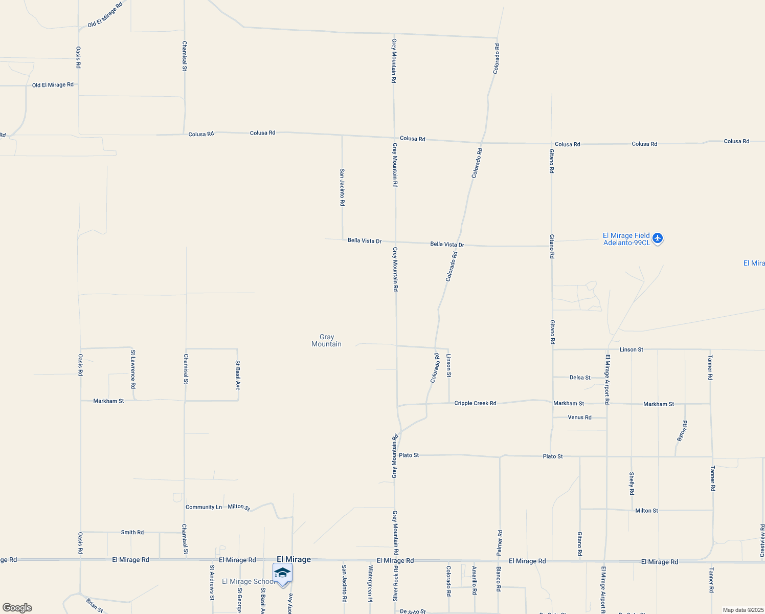 map of restaurants, bars, coffee shops, grocery stores, and more near 20288 Grey Mountain Road in El Mirage