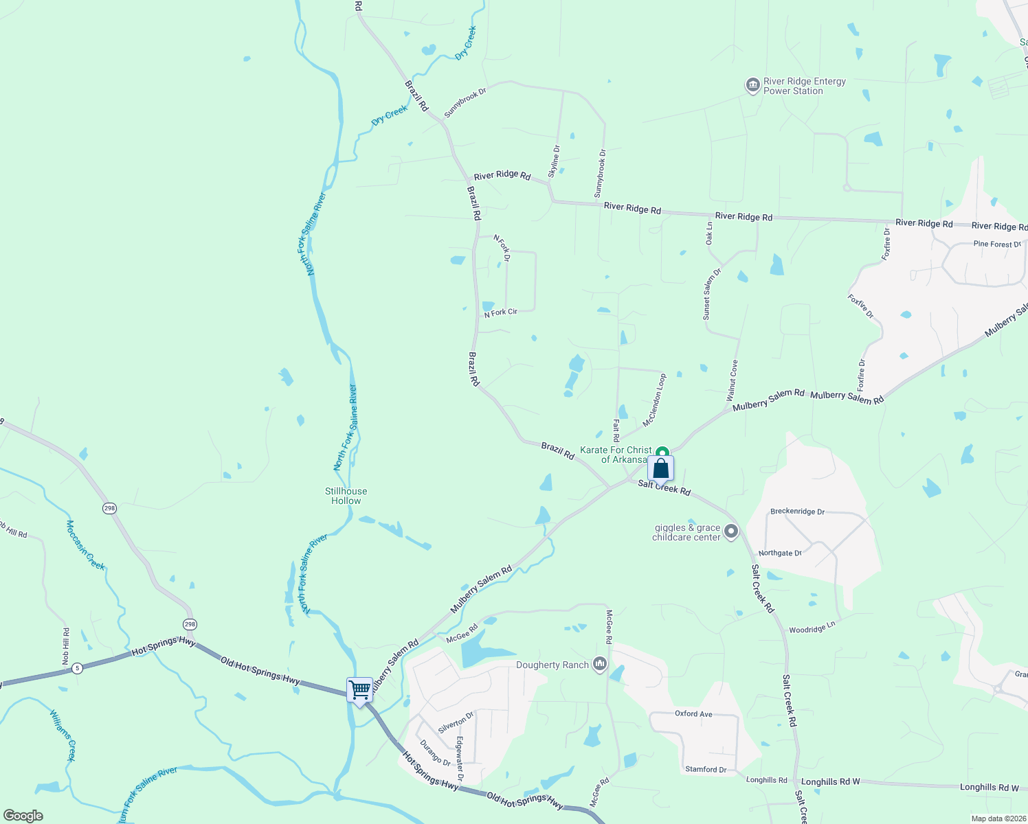 map of restaurants, bars, coffee shops, grocery stores, and more near 2451 Holly Ridge Cove in Benton