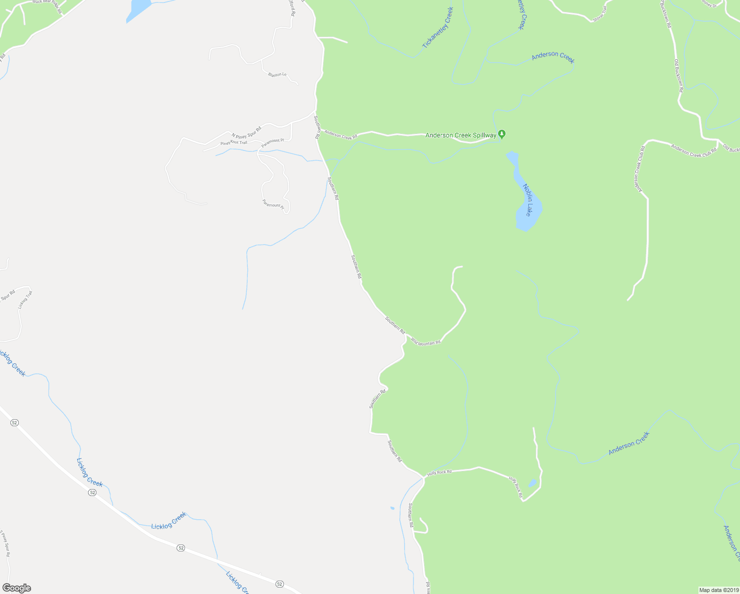 map of restaurants, bars, coffee shops, grocery stores, and more near Southern Road in Ellijay