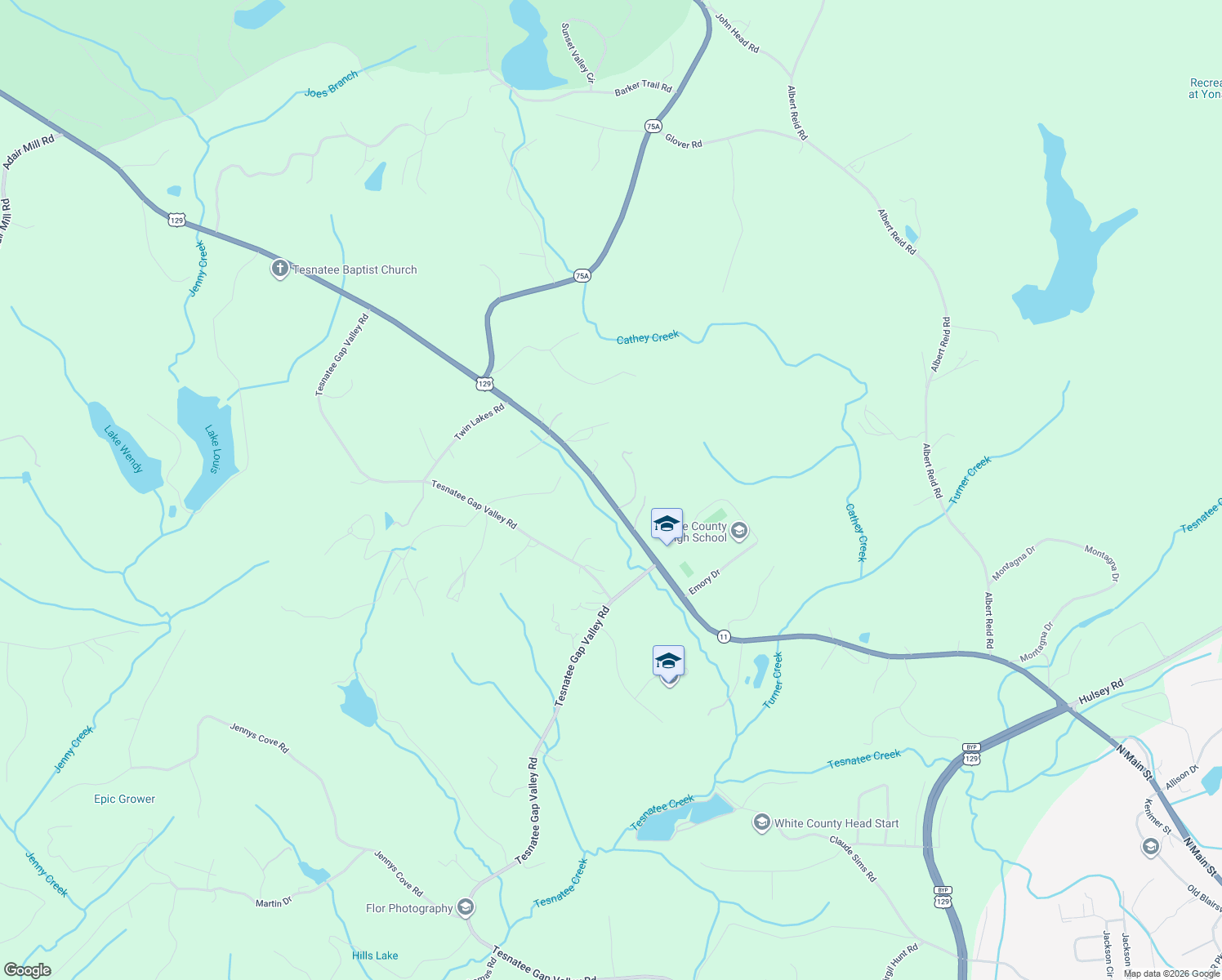 map of restaurants, bars, coffee shops, grocery stores, and more near 3167-3175 State Highway 11 in Cleveland