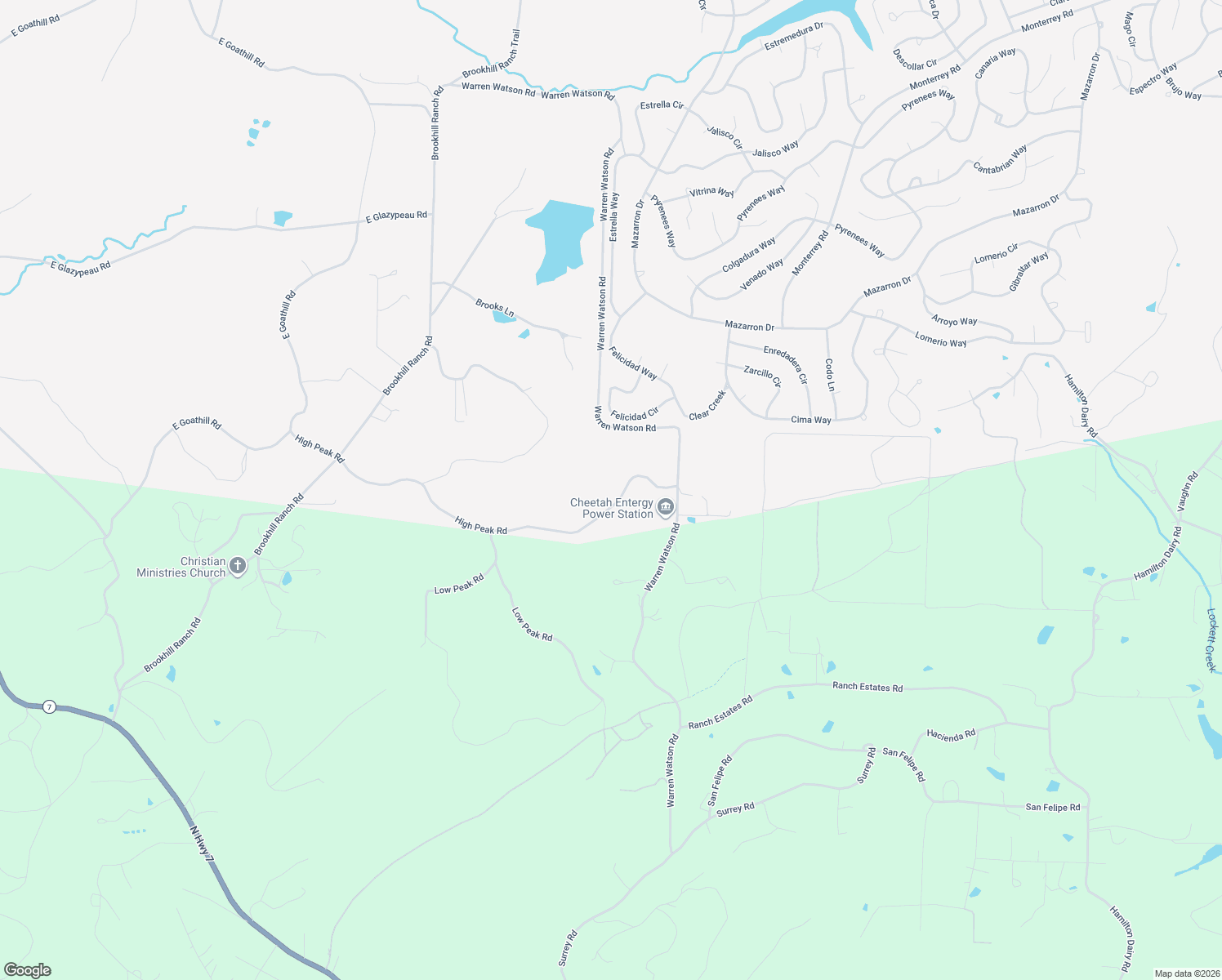 map of restaurants, bars, coffee shops, grocery stores, and more near High Peak Road in Hot Springs Village
