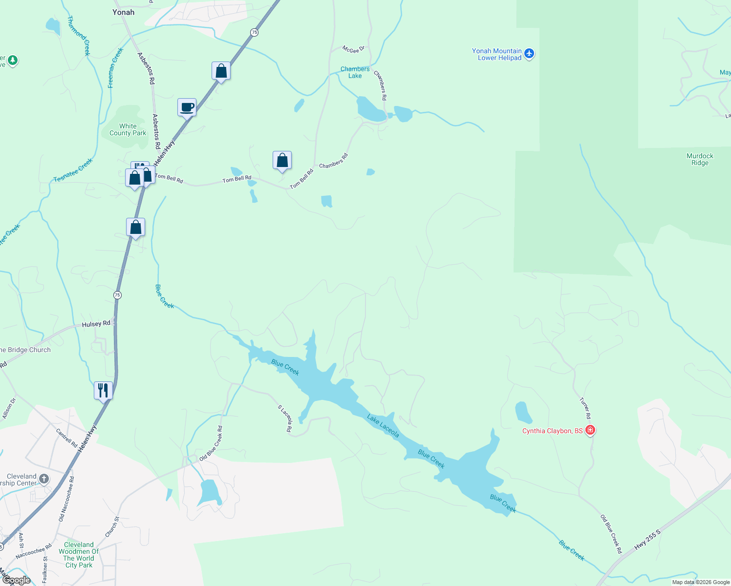 map of restaurants, bars, coffee shops, grocery stores, and more near 422 East J Biggers Road in Cleveland