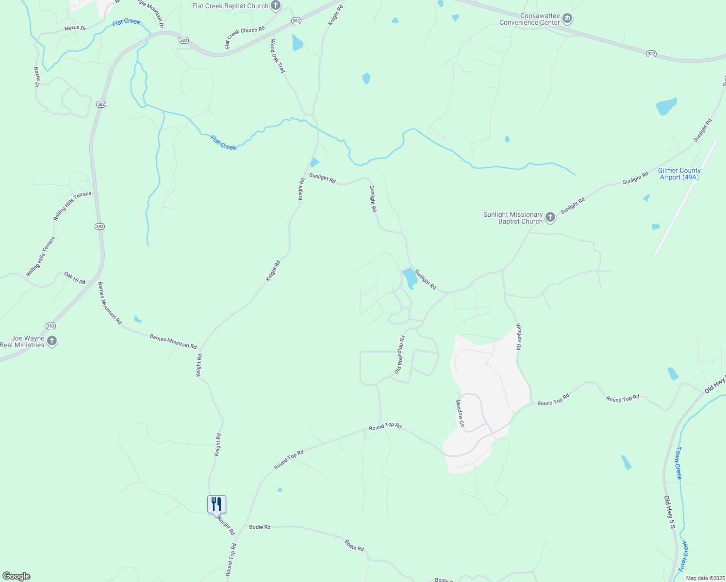 map of restaurants, bars, coffee shops, grocery stores, and more near 30 Lake Road Court in Ellijay