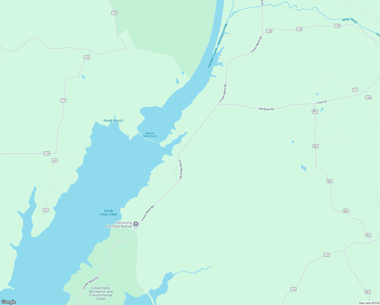 map of restaurants, bars, coffee shops, grocery stores, and more near 2-14 Crows Neck Road in Tishomingo