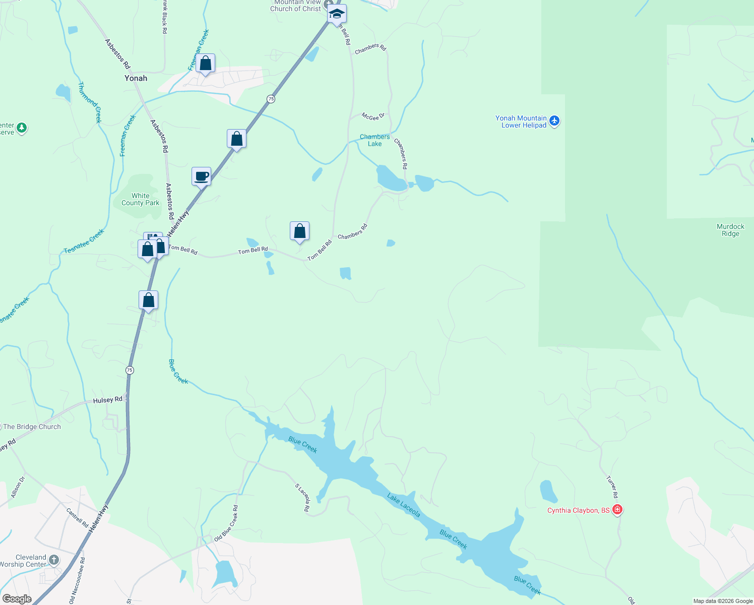 map of restaurants, bars, coffee shops, grocery stores, and more near 422 East J Biggers Road in Cleveland
