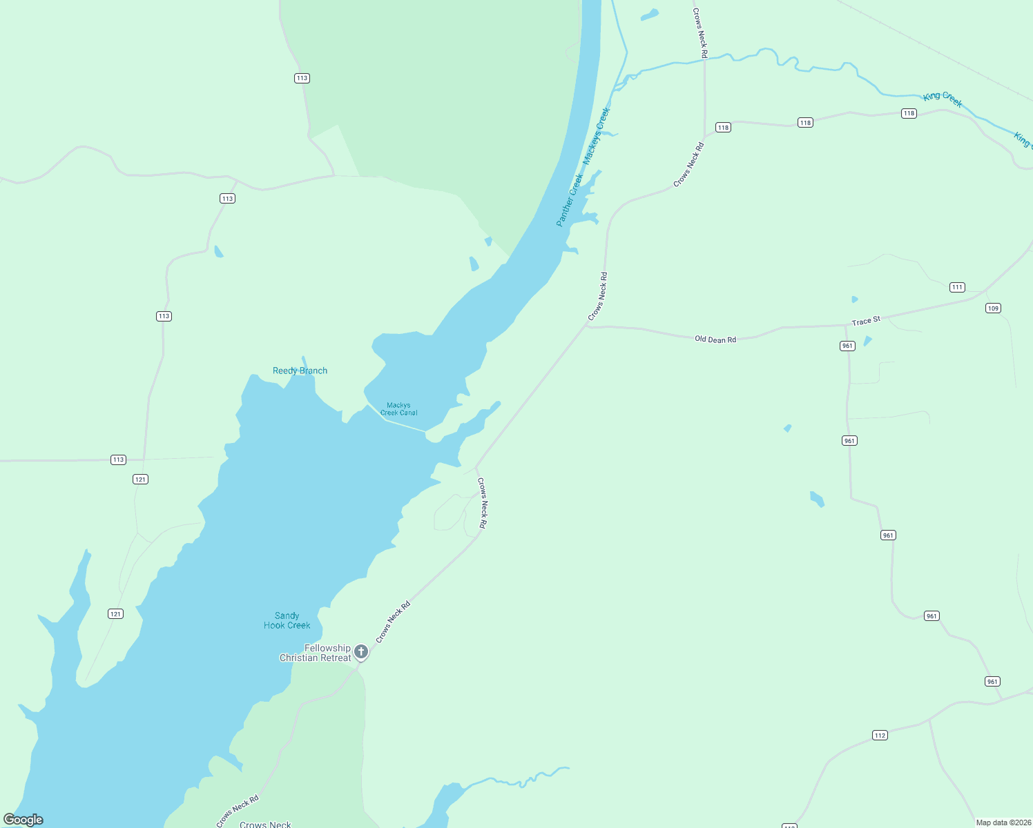 map of restaurants, bars, coffee shops, grocery stores, and more near 2 Crows Neck Road in Tishomingo