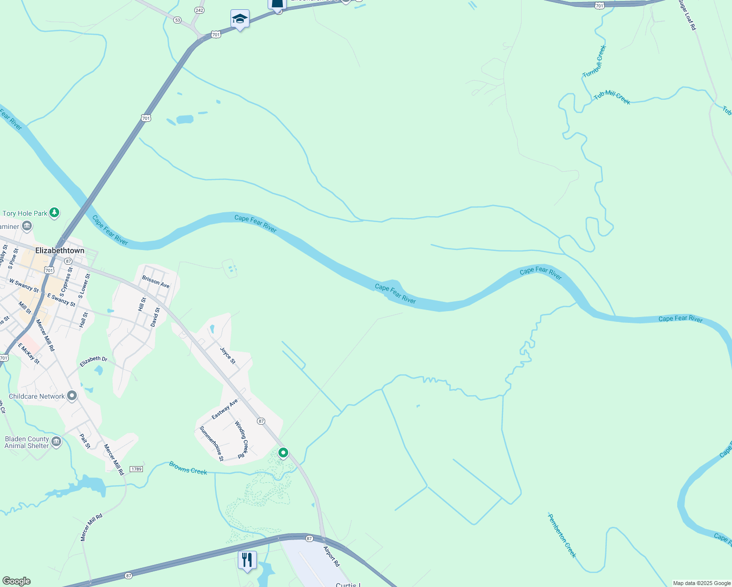 map of restaurants, bars, coffee shops, grocery stores, and more near 546 Locks Road in Elizabethtown