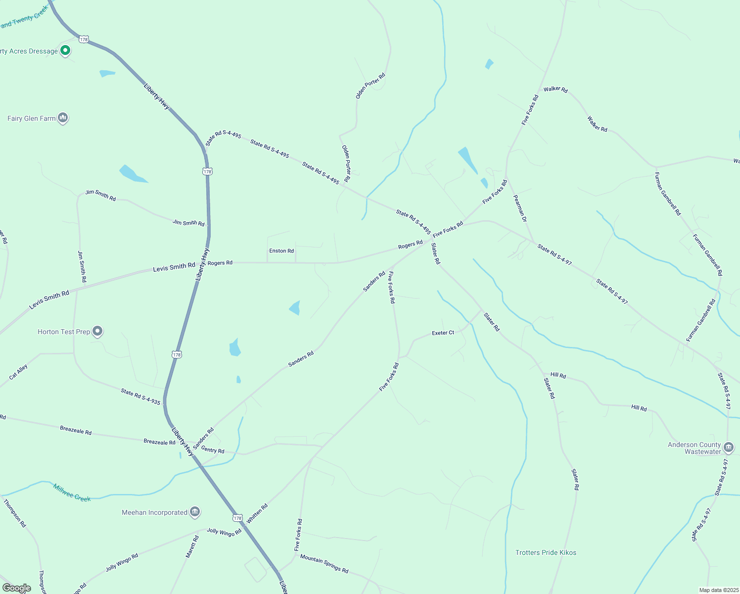 map of restaurants, bars, coffee shops, grocery stores, and more near 540 Sanders Road in Pendleton