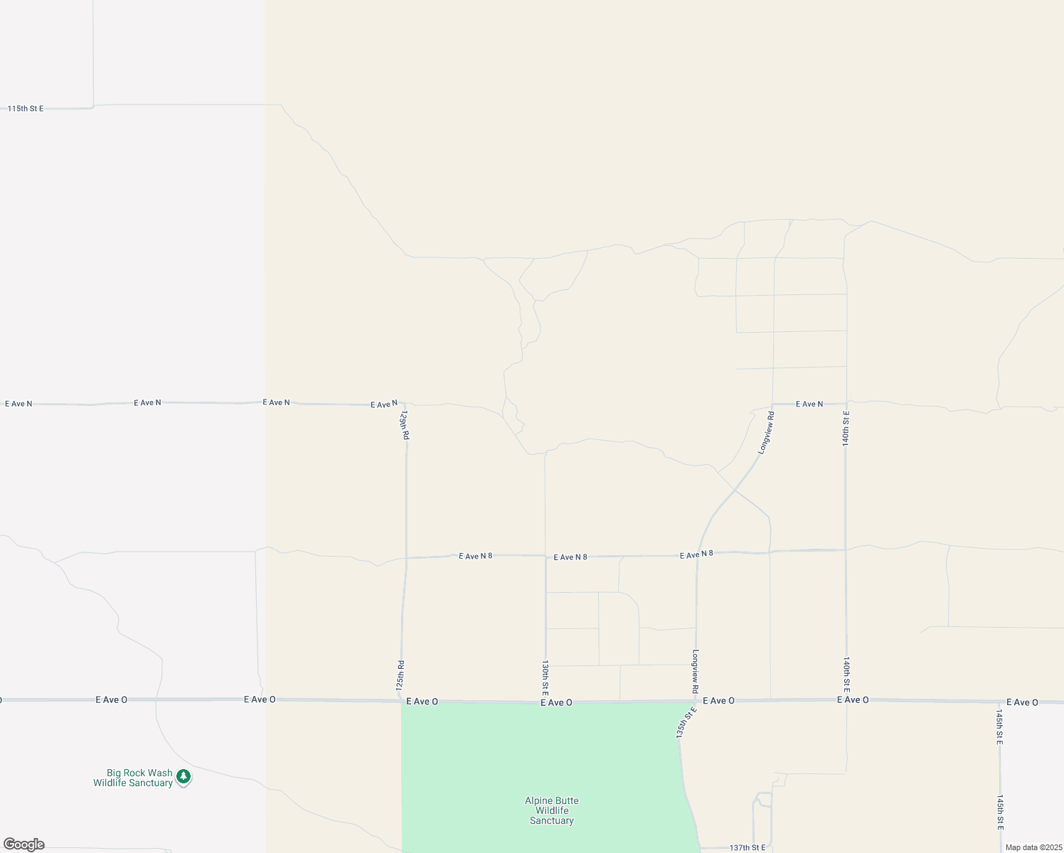 map of restaurants, bars, coffee shops, grocery stores, and more near 130th Street East in Palmdale