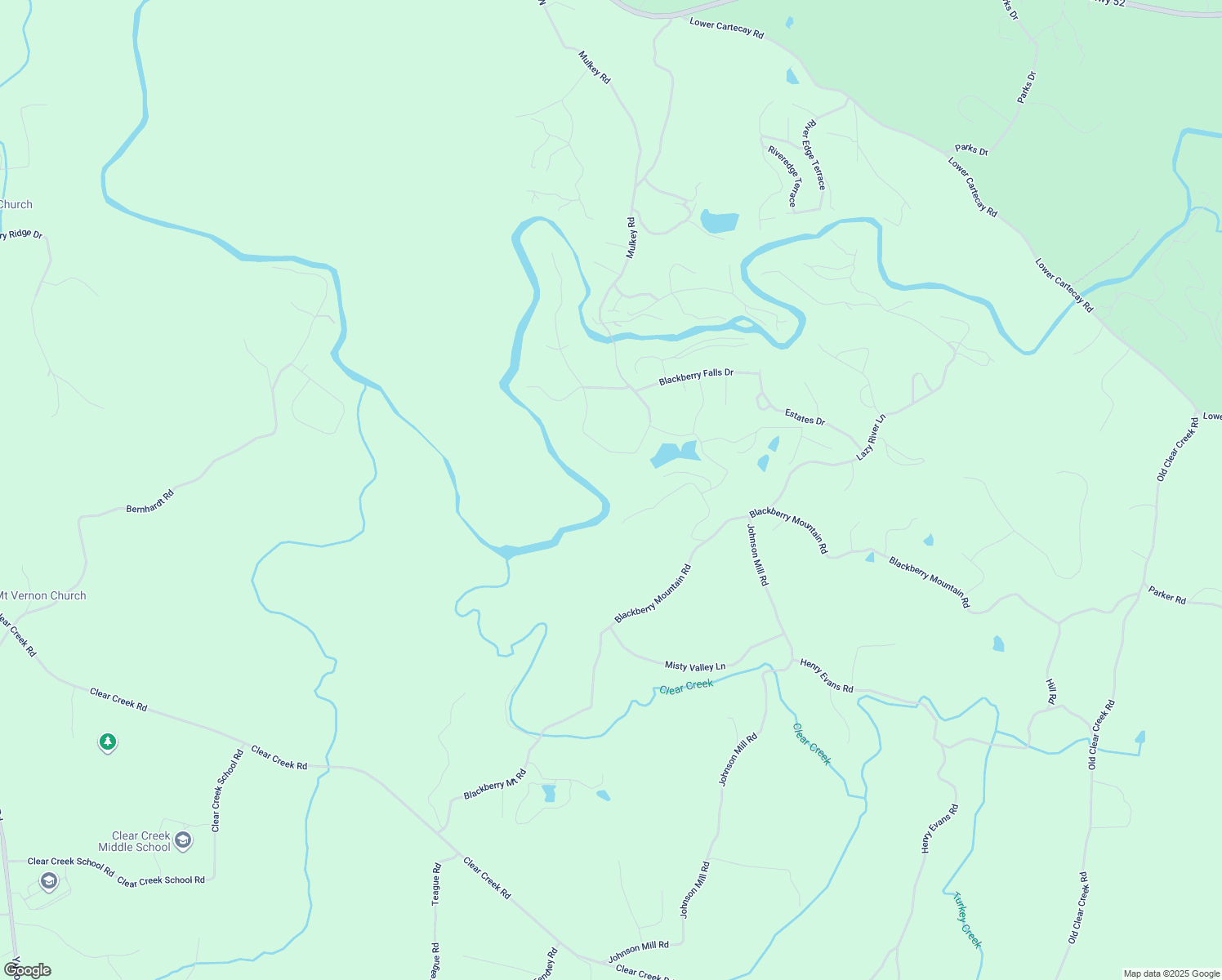 map of restaurants, bars, coffee shops, grocery stores, and more near 587 Timber Falls Trail in Ellijay