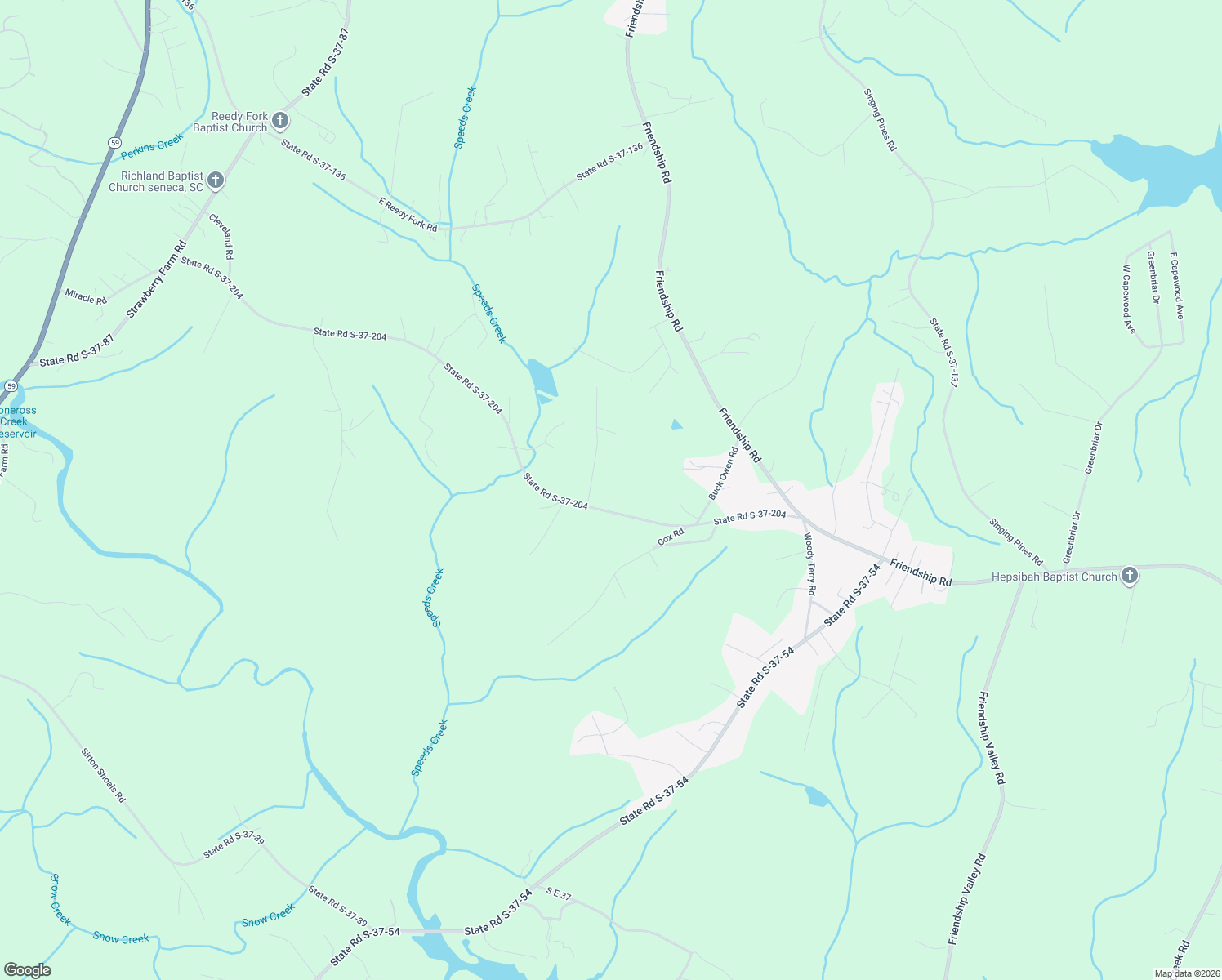 map of restaurants, bars, coffee shops, grocery stores, and more near 260 State Road S-37-204 in Seneca