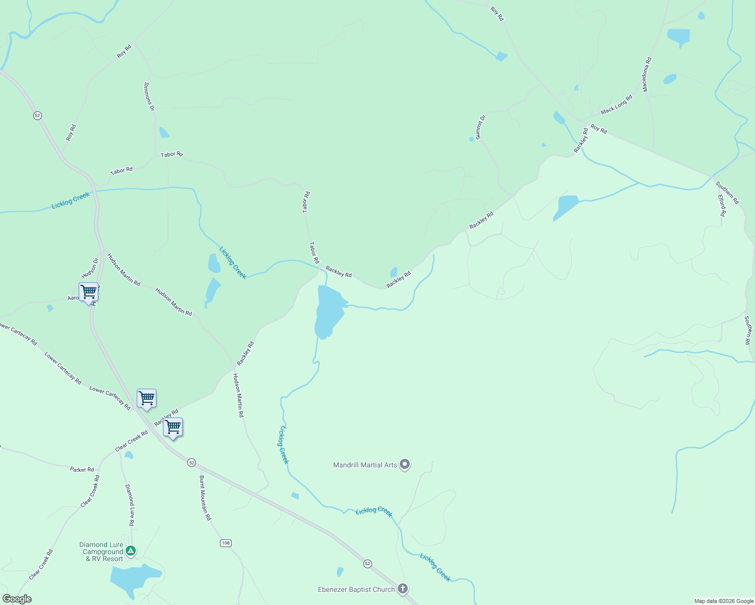map of restaurants, bars, coffee shops, grocery stores, and more near 1564 Rackley Road in Ellijay