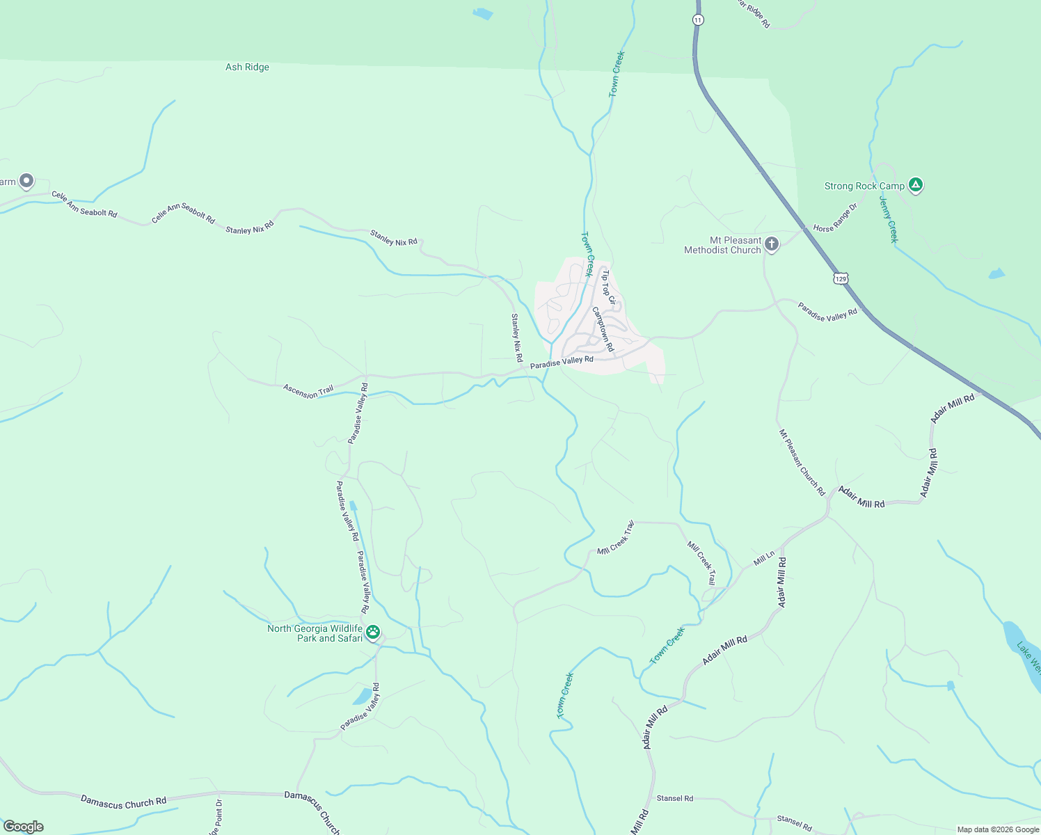 map of restaurants, bars, coffee shops, grocery stores, and more near 171 Bugle Drive in Cleveland