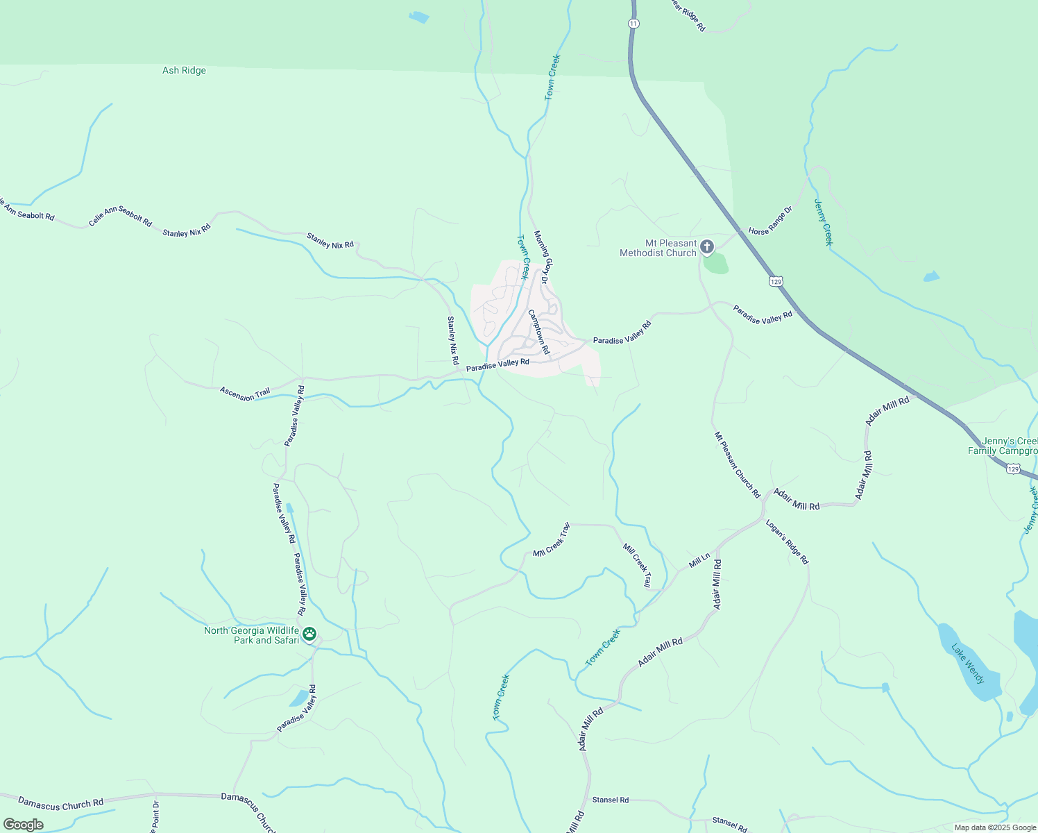 map of restaurants, bars, coffee shops, grocery stores, and more near 206 Running Deer Road in Cleveland