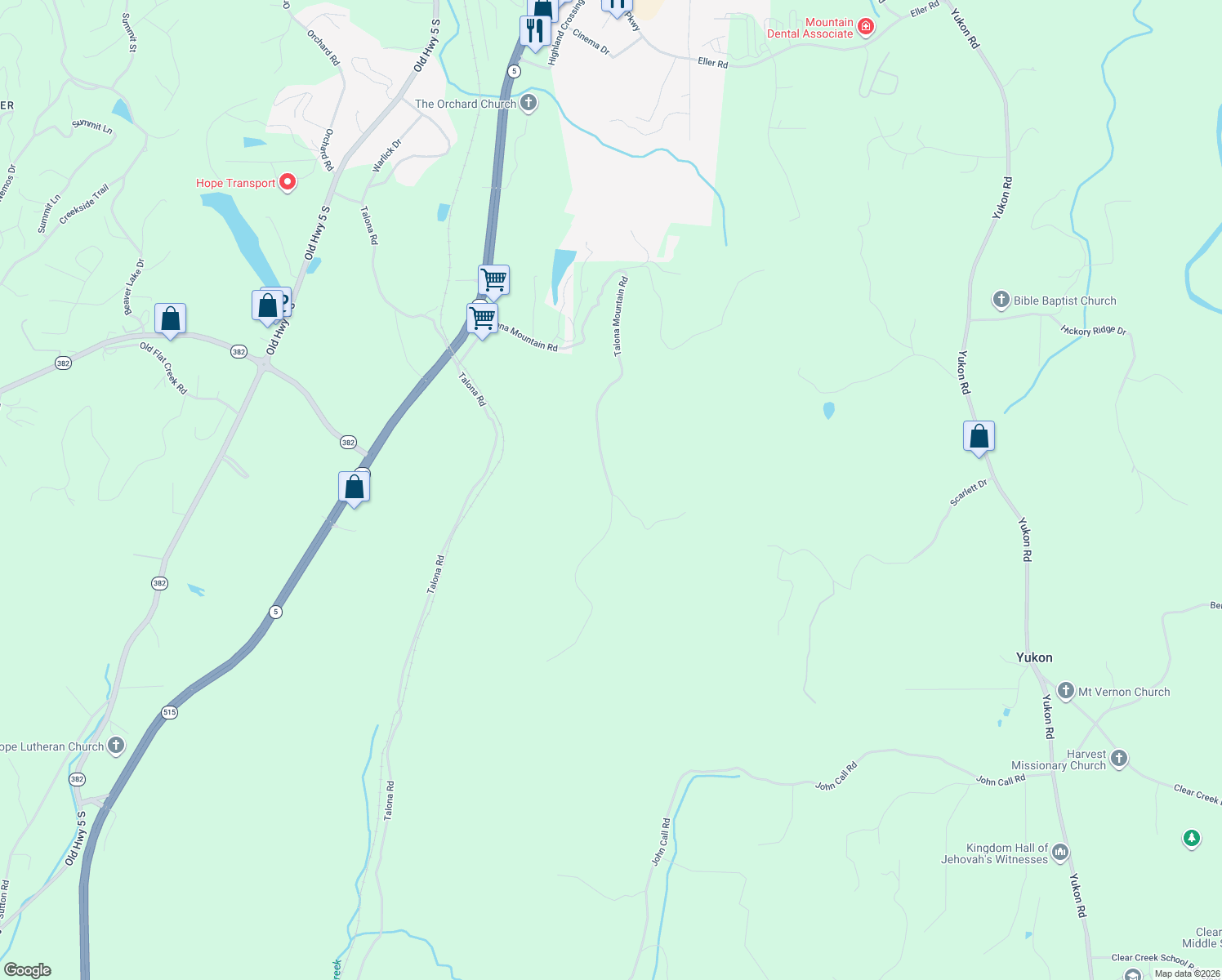 map of restaurants, bars, coffee shops, grocery stores, and more near 1236 Talona Mountain Road in Ellijay