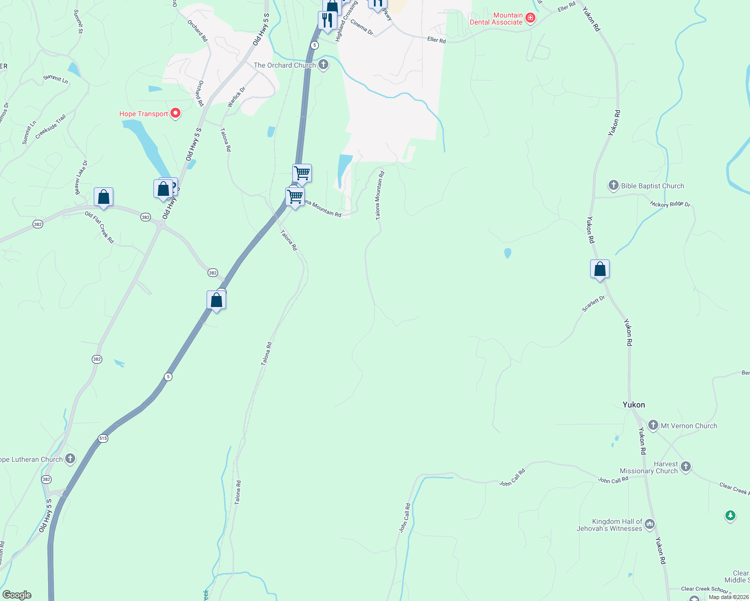 map of restaurants, bars, coffee shops, grocery stores, and more near 1236 Talona Mountain Road in Ellijay
