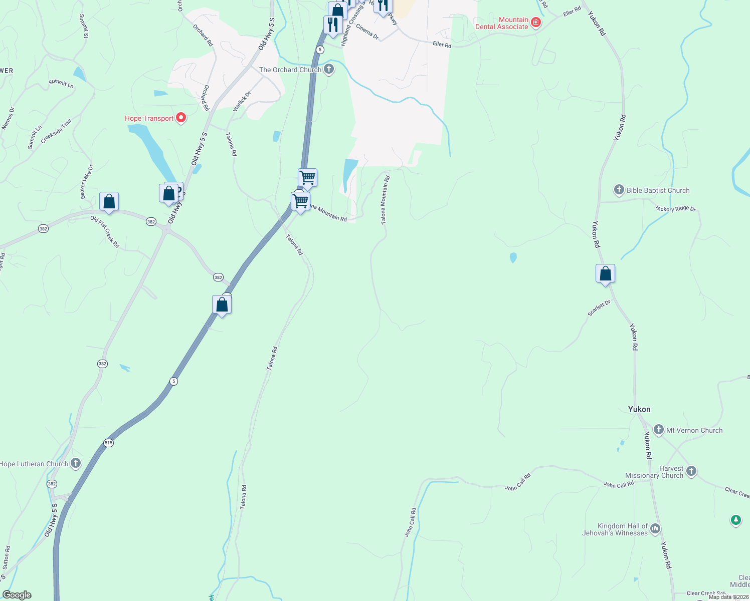 map of restaurants, bars, coffee shops, grocery stores, and more near 1236 Talona Mountain Road in Ellijay