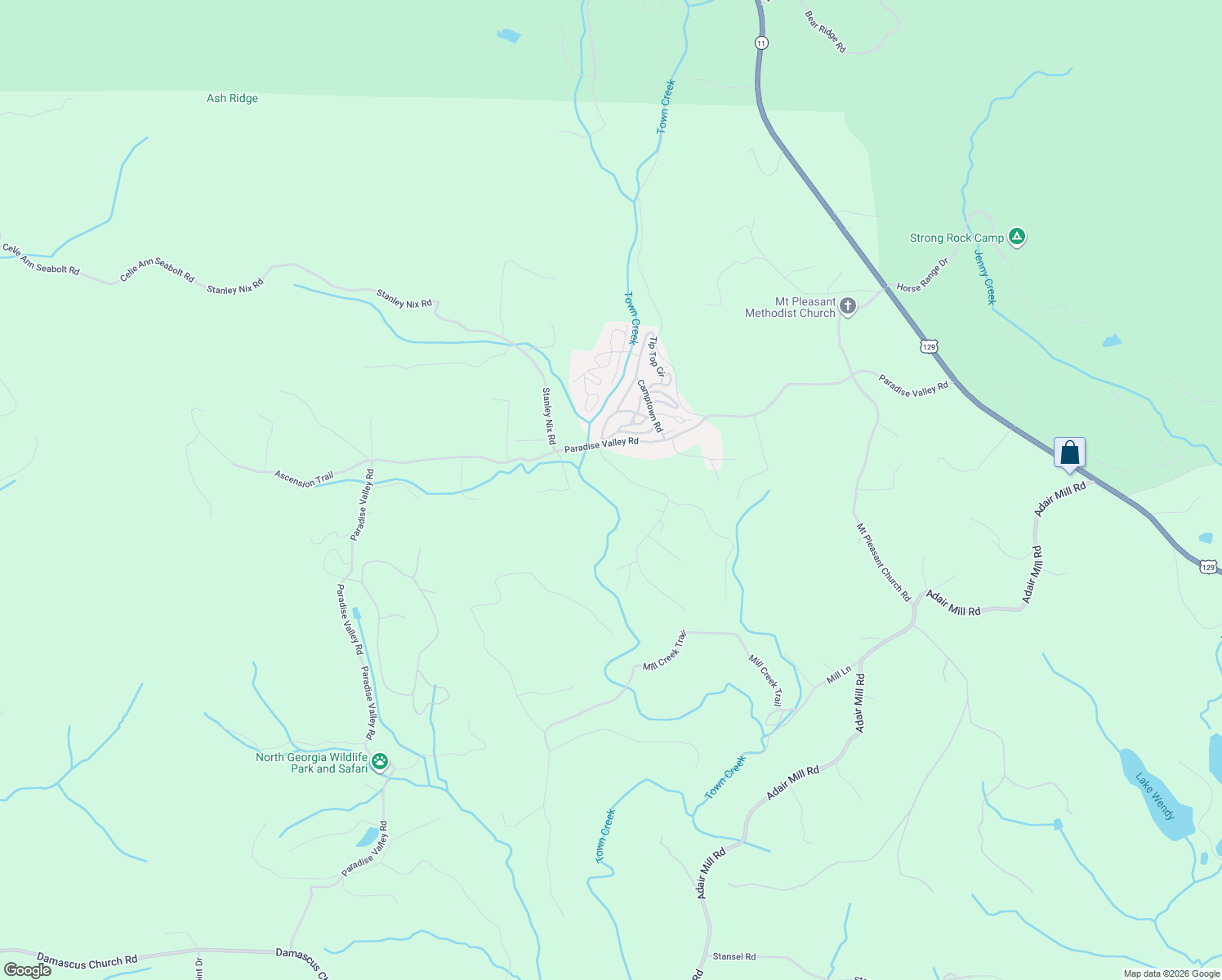 map of restaurants, bars, coffee shops, grocery stores, and more near 158 Running Deer Road in Cleveland