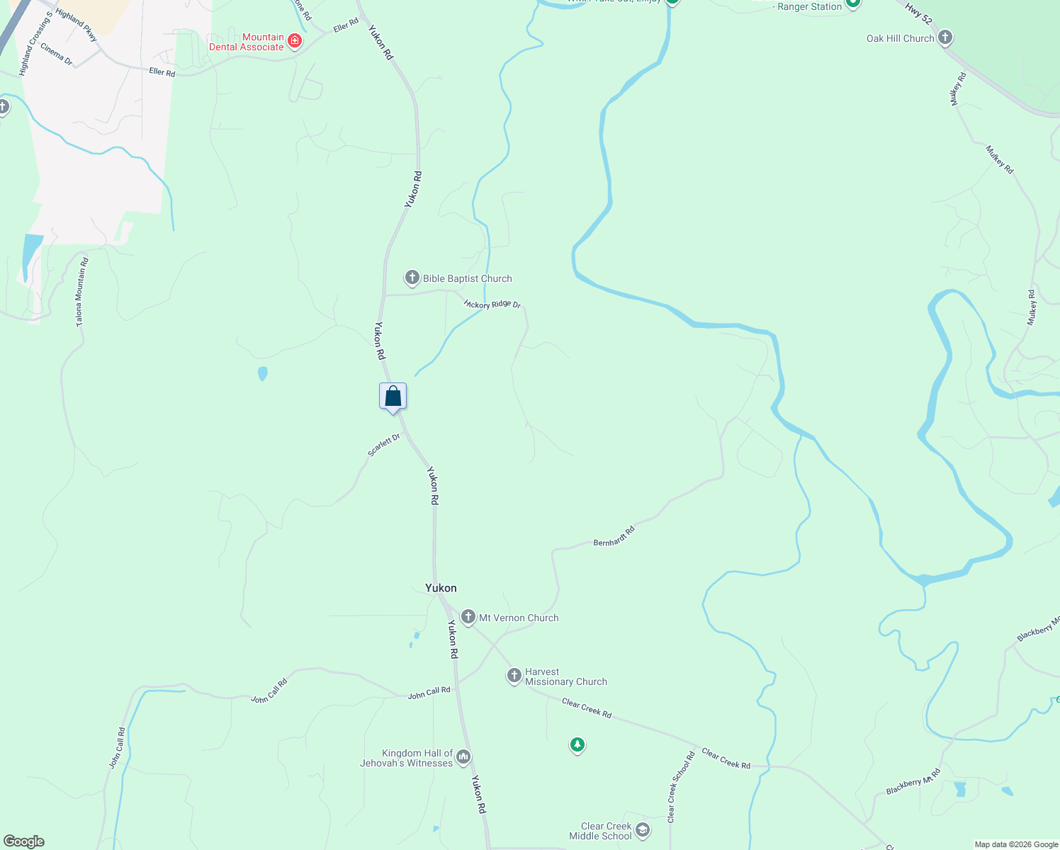 map of restaurants, bars, coffee shops, grocery stores, and more near 201 Hickory Ridge Drive in Ellijay