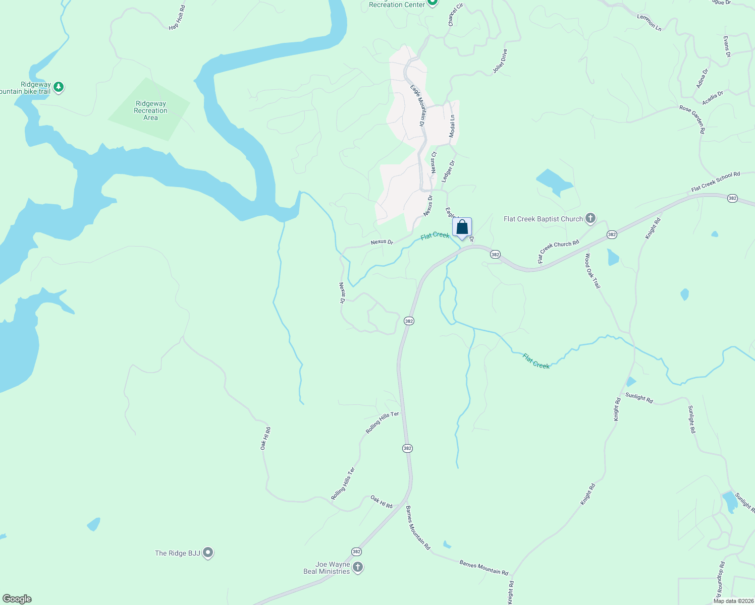 map of restaurants, bars, coffee shops, grocery stores, and more near 1501 Nexus Drive in Ellijay