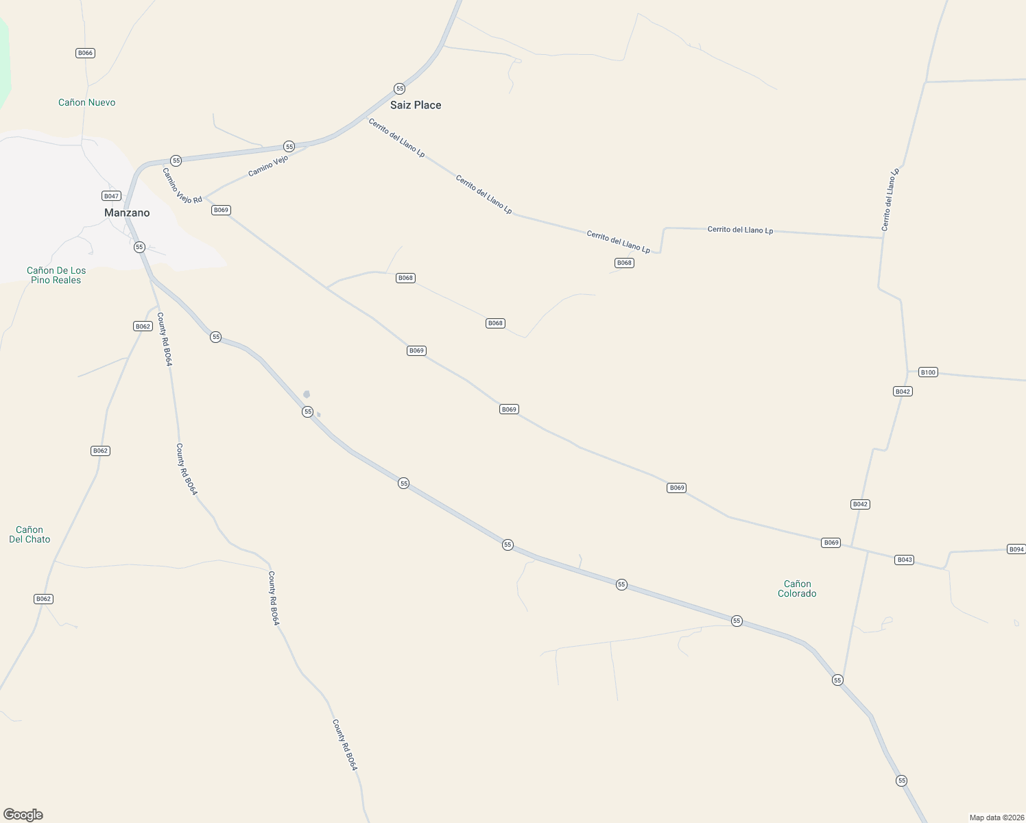 map of restaurants, bars, coffee shops, grocery stores, and more near County Road B069 in Mountainair