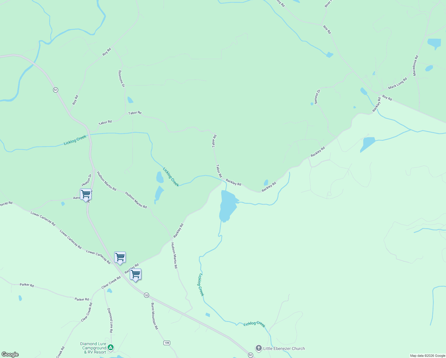map of restaurants, bars, coffee shops, grocery stores, and more near 2300 Rackley Road in Ellijay