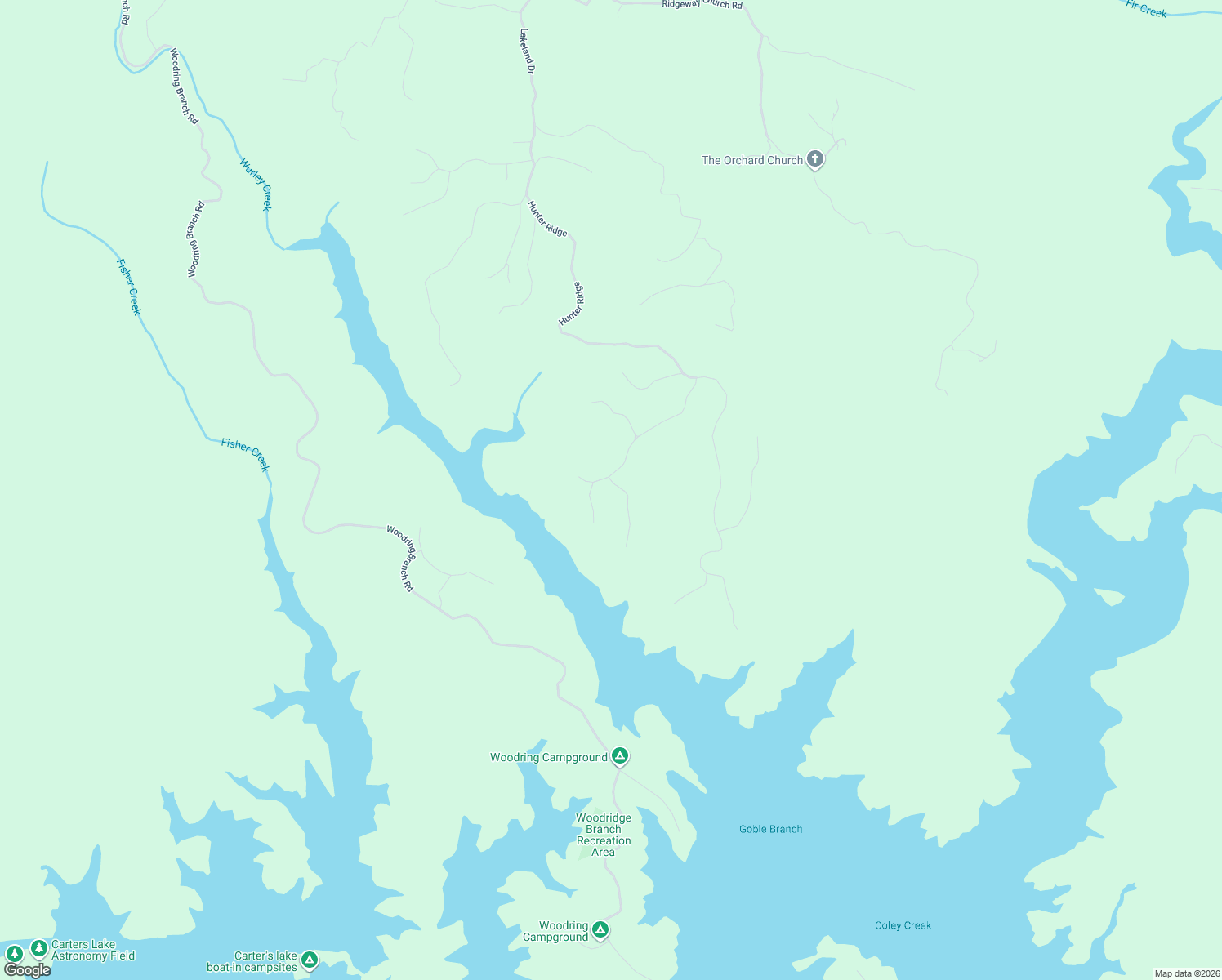 map of restaurants, bars, coffee shops, grocery stores, and more near 100 Lakeside Park in Ellijay