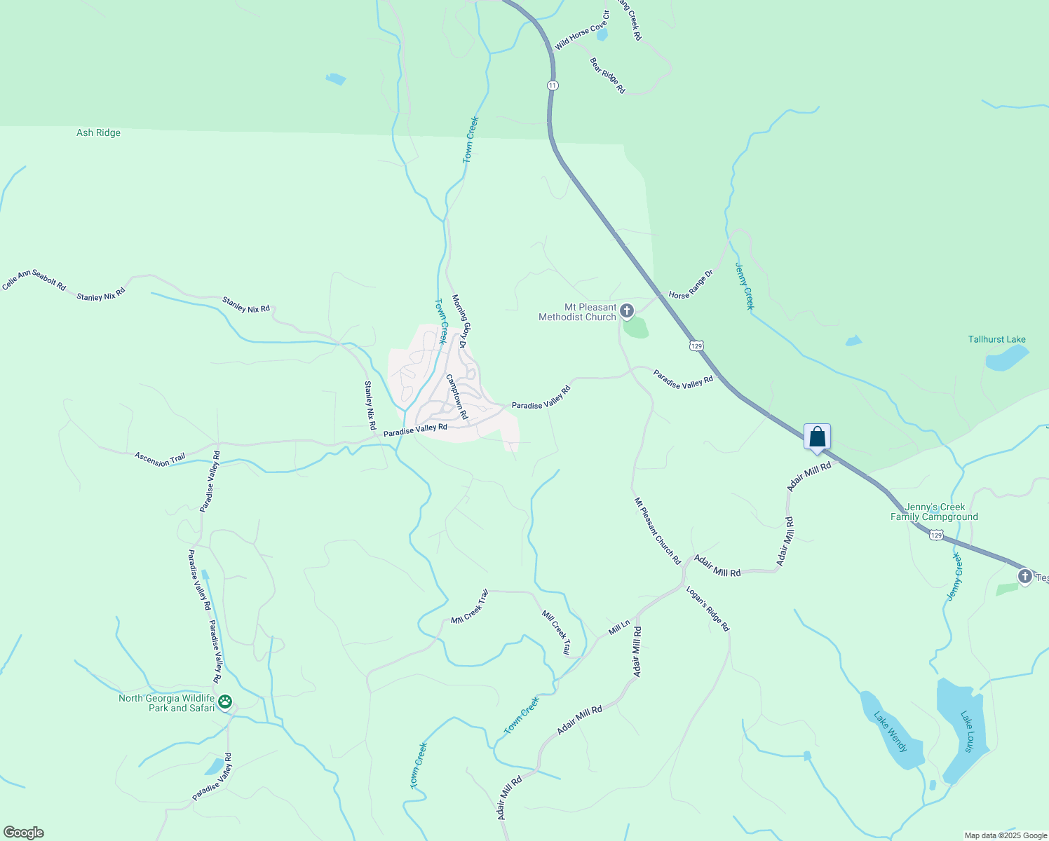 map of restaurants, bars, coffee shops, grocery stores, and more near 773 Paradise Valley Road in Cleveland