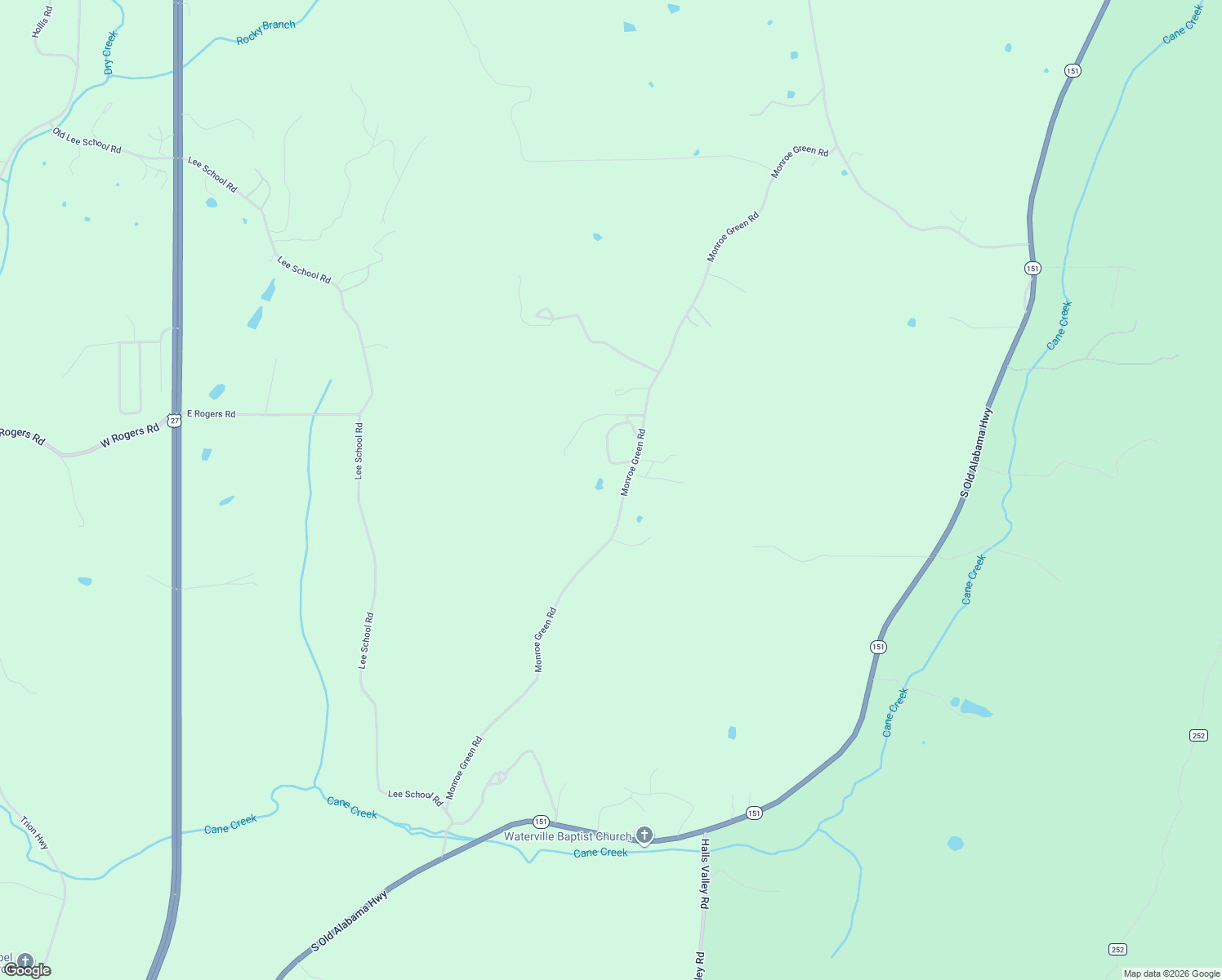 map of restaurants, bars, coffee shops, grocery stores, and more near 1378 Monroe Green Road in Trion