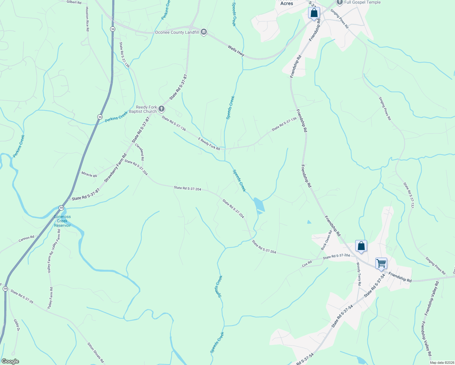 map of restaurants, bars, coffee shops, grocery stores, and more near 121 Wild Fern Road in Seneca