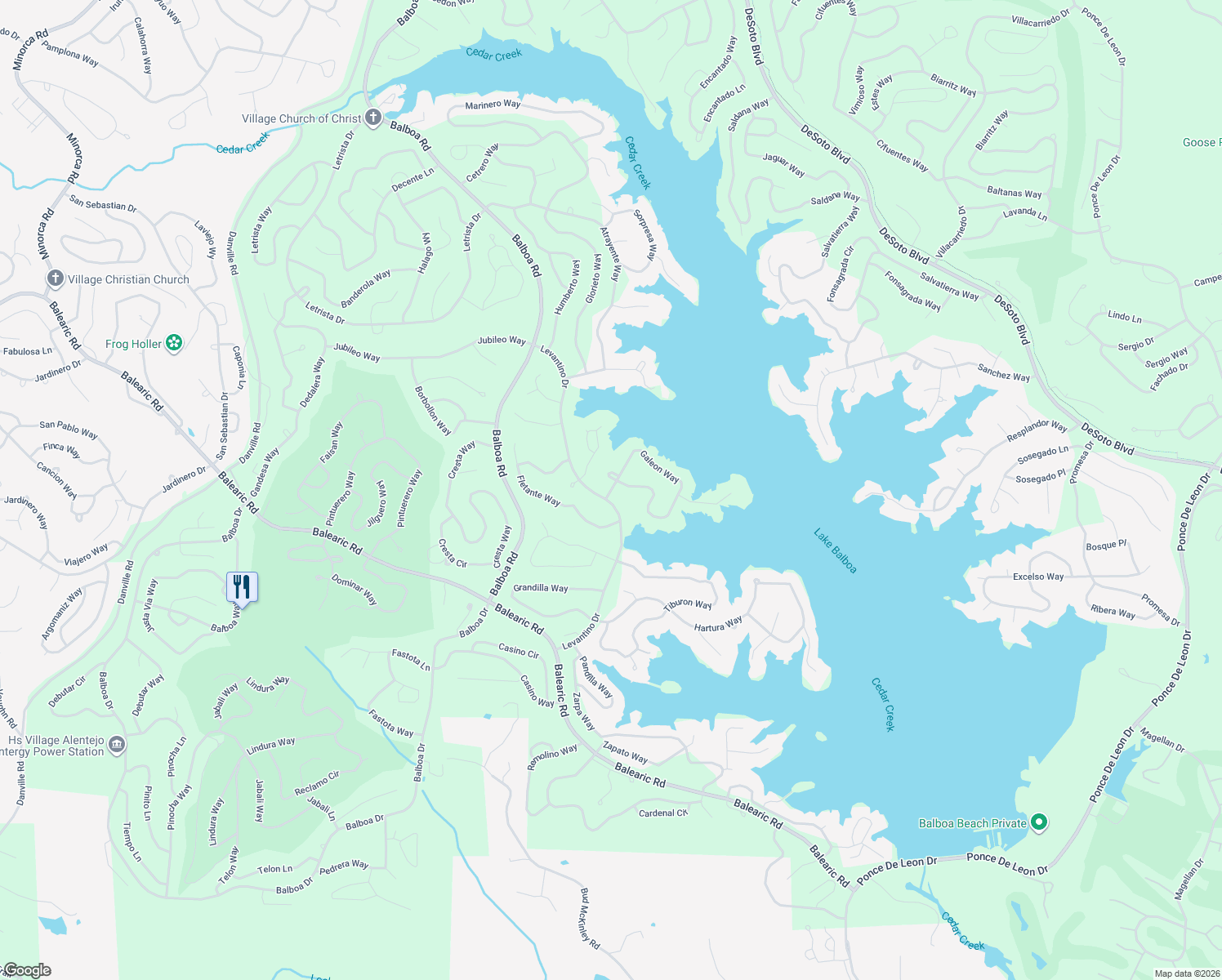 map of restaurants, bars, coffee shops, grocery stores, and more near 7 Galeon Way in Hot Springs Village