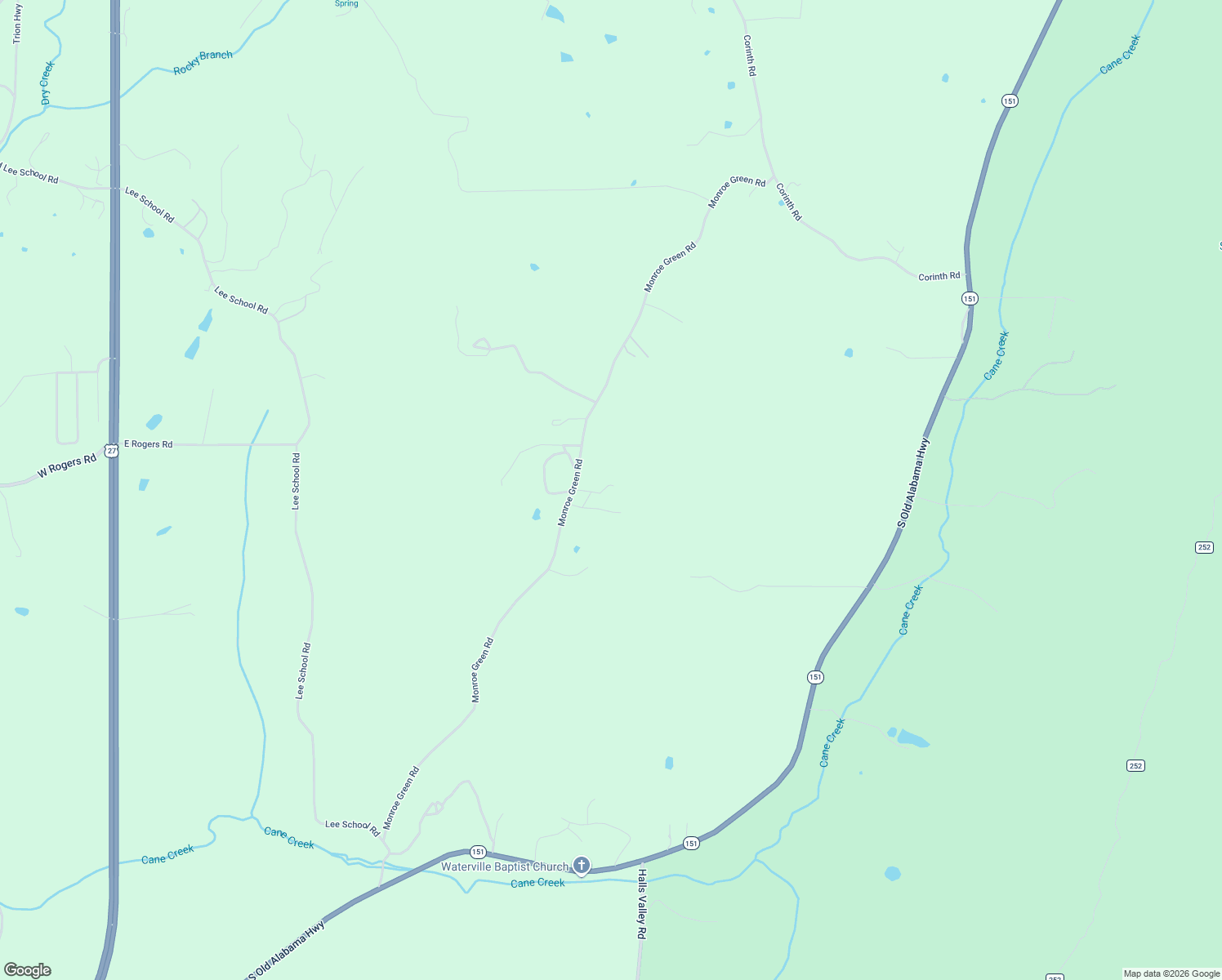 map of restaurants, bars, coffee shops, grocery stores, and more near 1103 Monroe Green Road in Trion