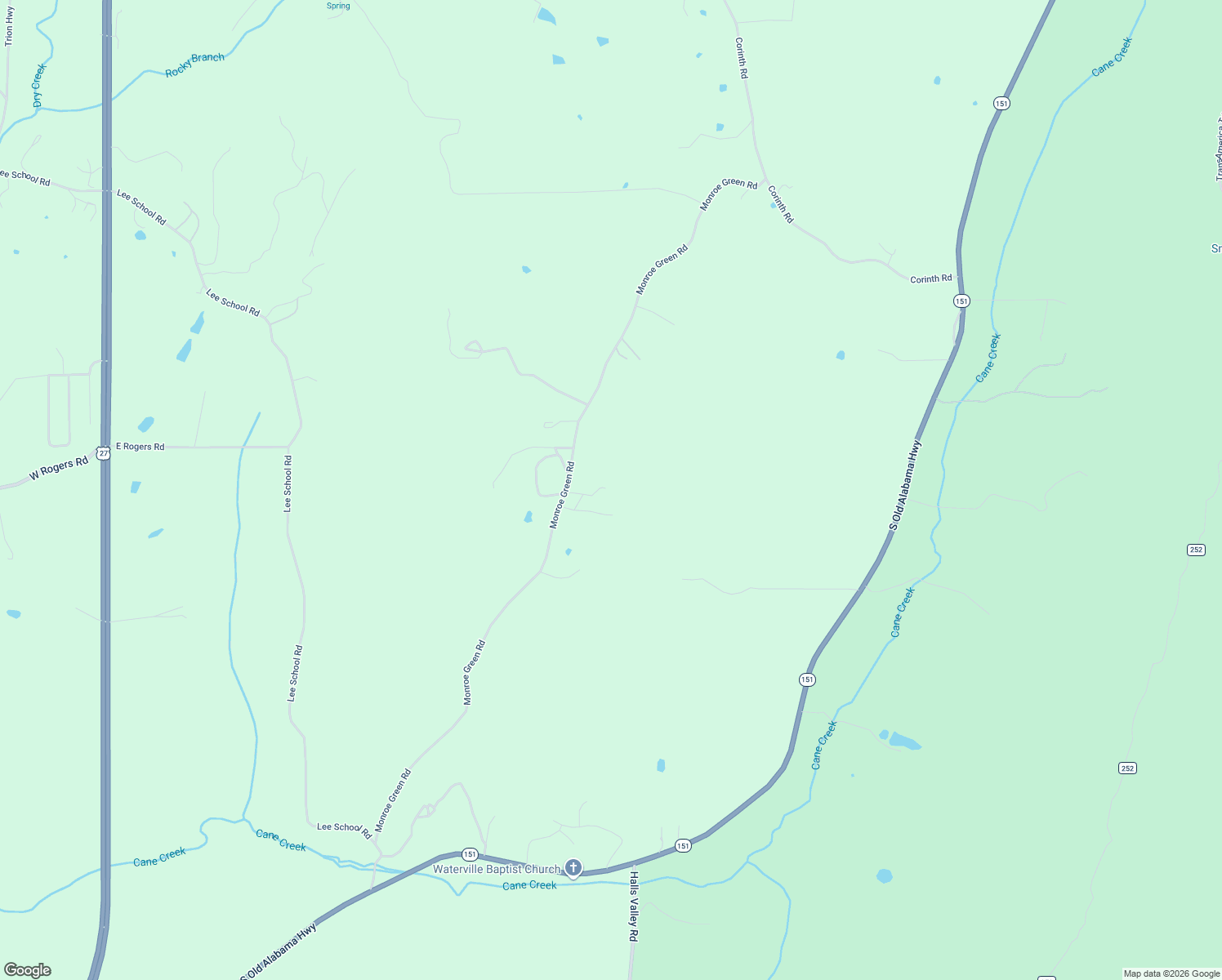 map of restaurants, bars, coffee shops, grocery stores, and more near 1103 Monroe Green Road in Trion