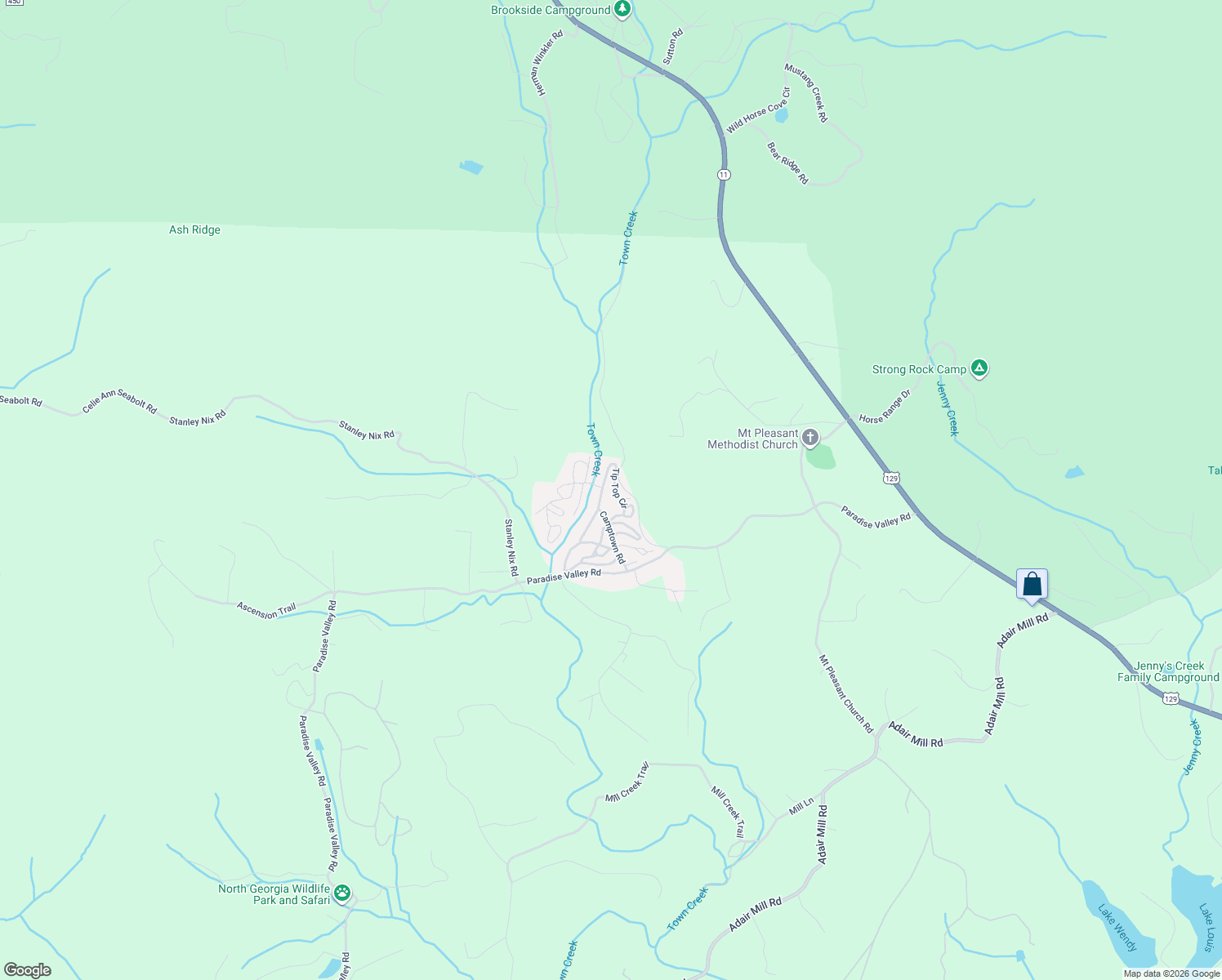 map of restaurants, bars, coffee shops, grocery stores, and more near 171 Paradise Valley Road in Cleveland