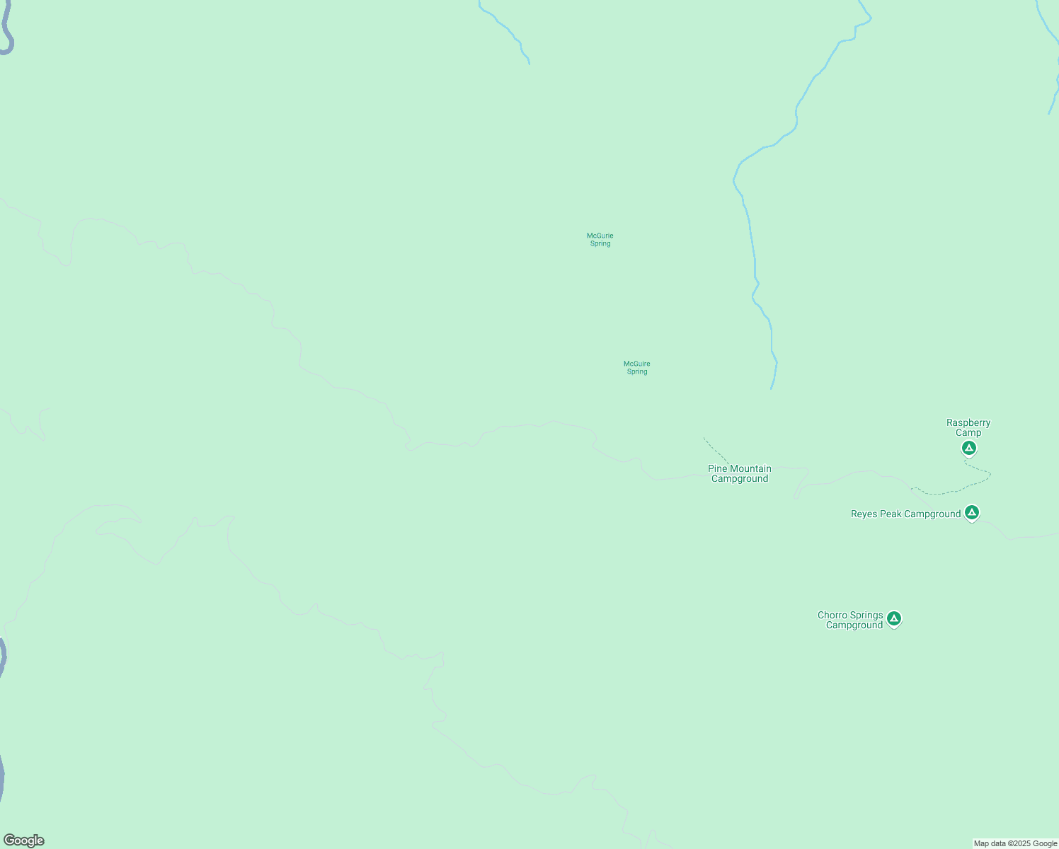 map of restaurants, bars, coffee shops, grocery stores, and more near Pine Mountain Ridge Road in Ventura County