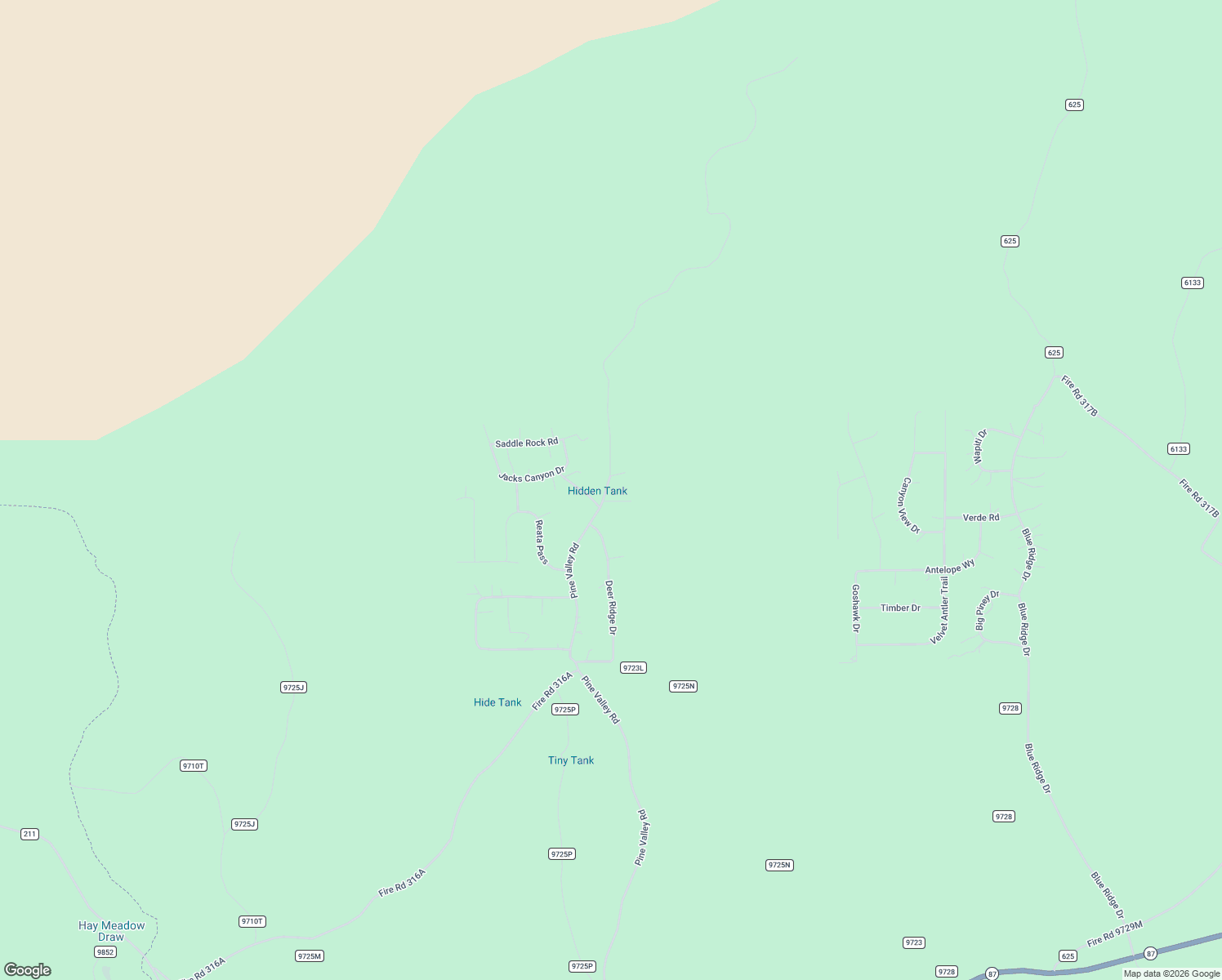 map of restaurants, bars, coffee shops, grocery stores, and more near 2563 Pine Valley Road in Happy Jack