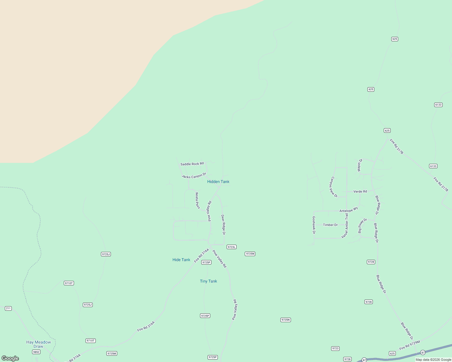 map of restaurants, bars, coffee shops, grocery stores, and more near 2563 Pine Valley Road in Happy Jack