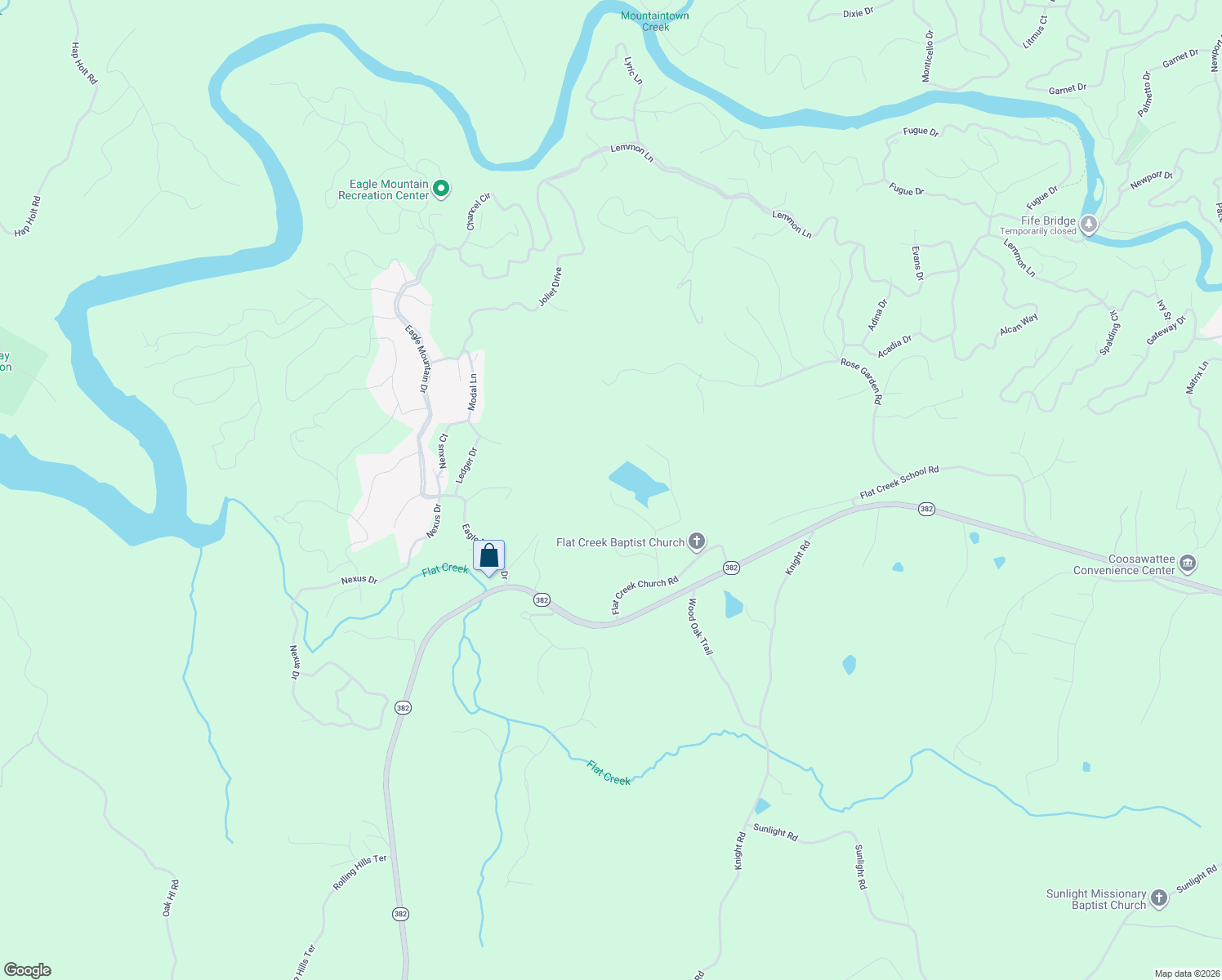 map of restaurants, bars, coffee shops, grocery stores, and more near 158 Walnut Ridge Terrace in Ellijay
