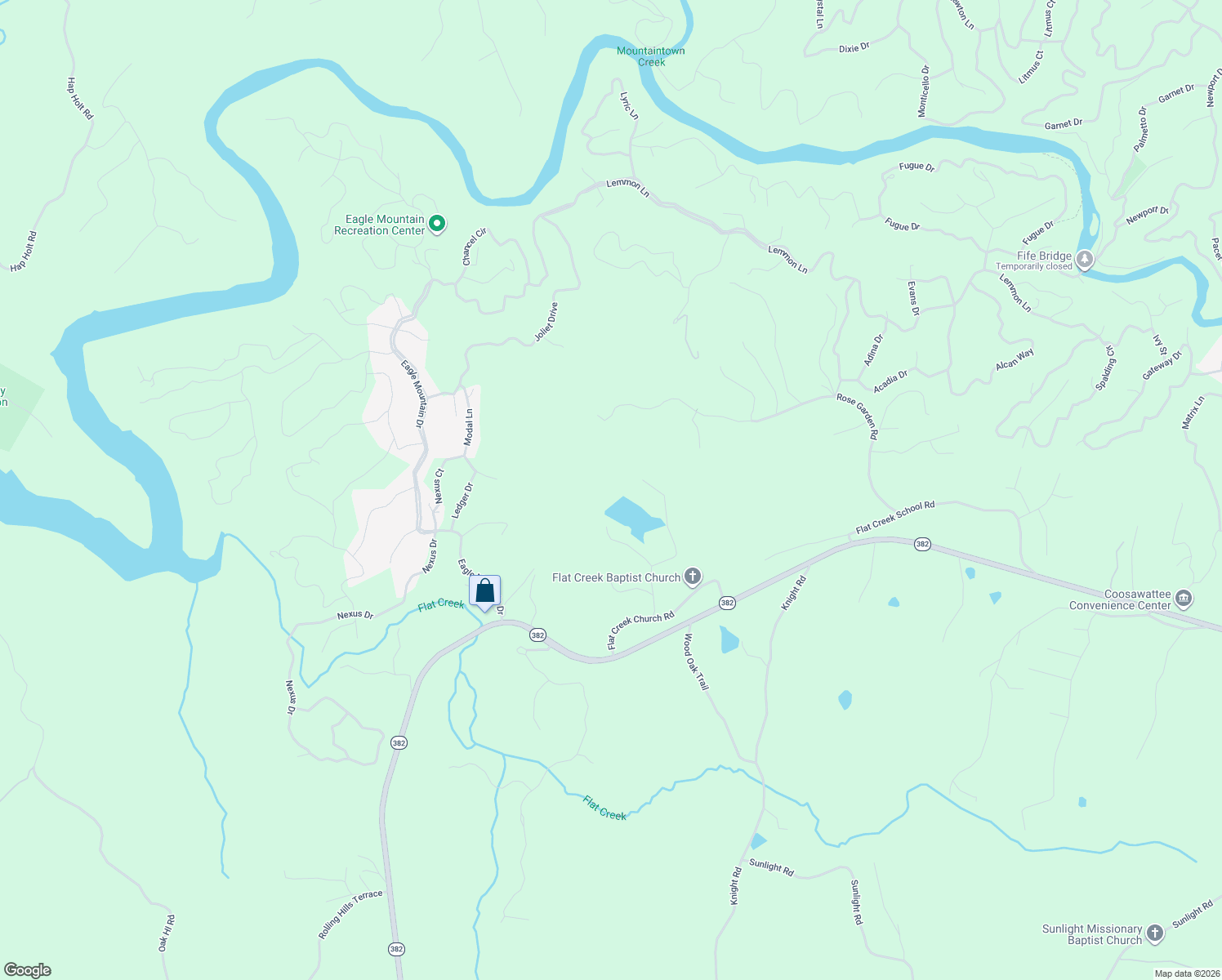 map of restaurants, bars, coffee shops, grocery stores, and more near 158 Walnut Ridge Terrace in Ellijay