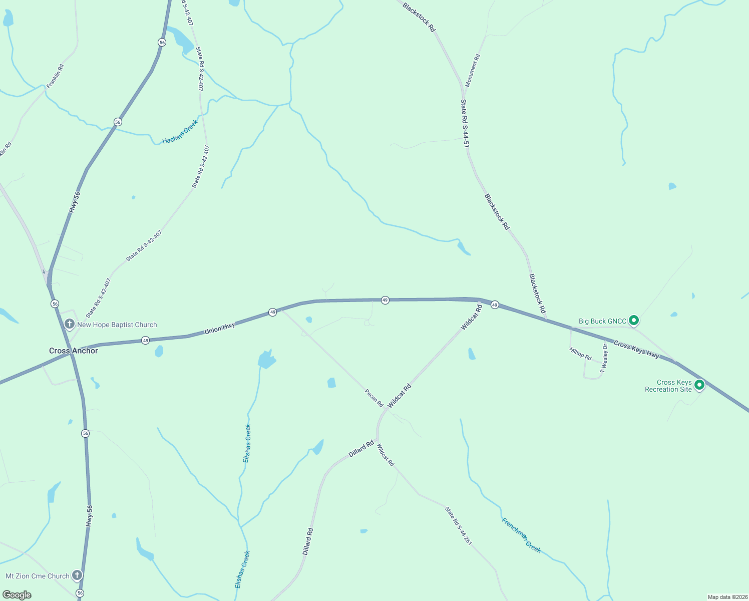 map of restaurants, bars, coffee shops, grocery stores, and more near 5860-5898 Cross Keys Highway in Enoree