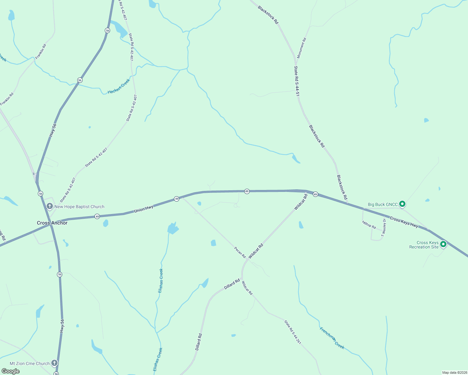 map of restaurants, bars, coffee shops, grocery stores, and more near 5860 Cross Keys Highway in Enoree