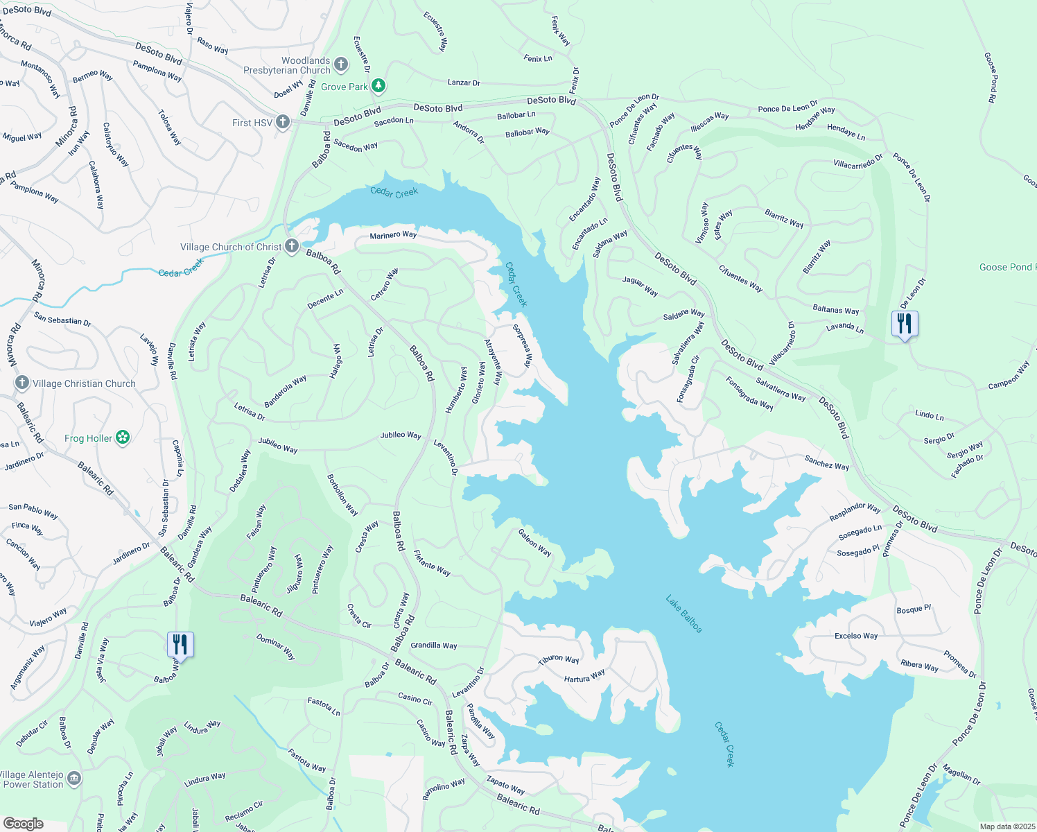 map of restaurants, bars, coffee shops, grocery stores, and more near 5 Heraldia Lane in Hot Springs Village