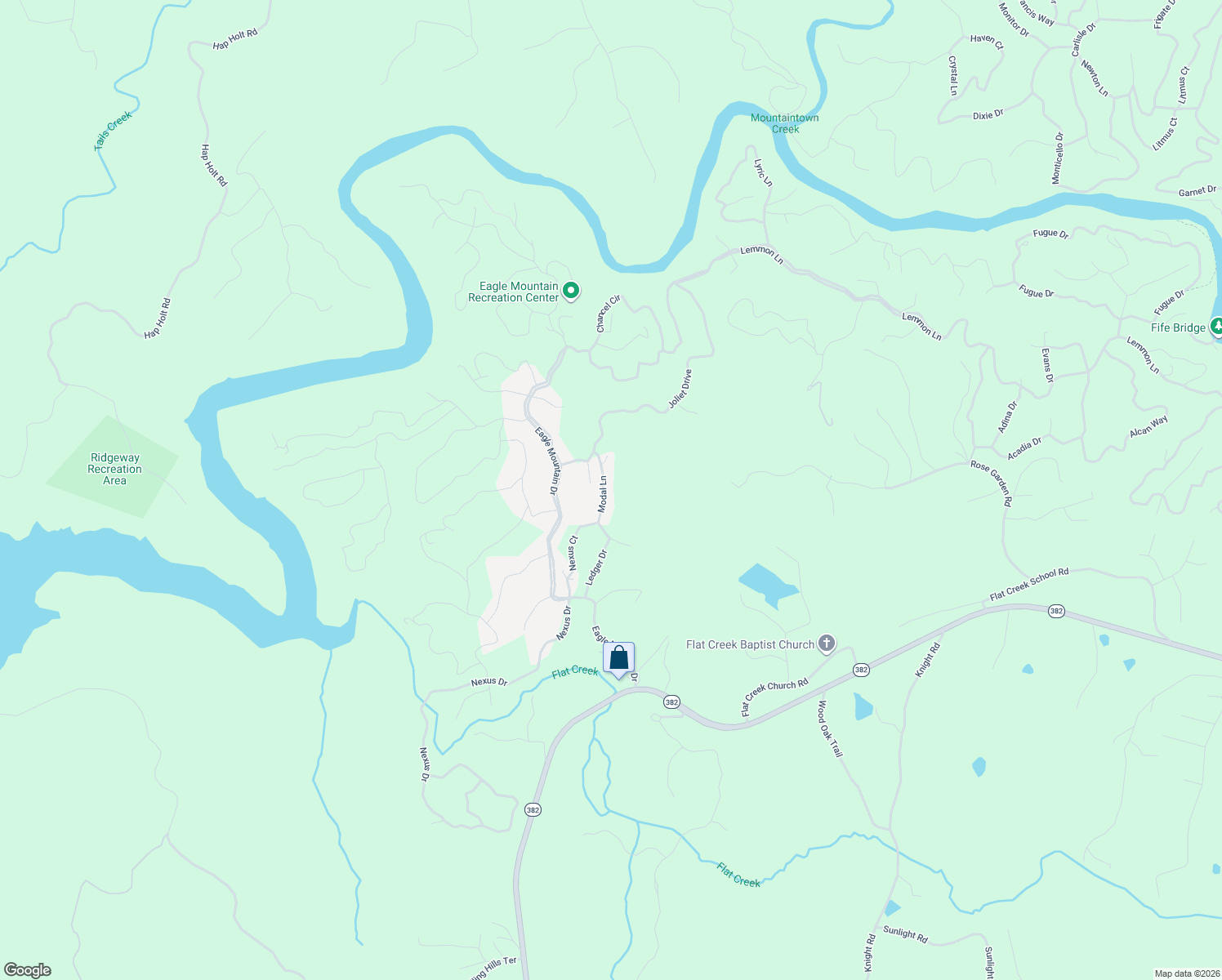 map of restaurants, bars, coffee shops, grocery stores, and more near 111 Modal Lane in Ellijay