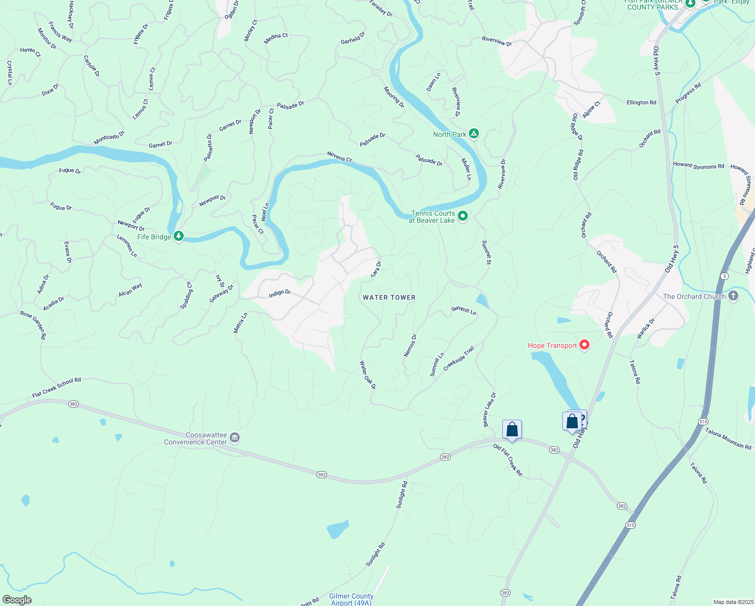 map of restaurants, bars, coffee shops, grocery stores, and more near 85 Water Tower Villa Circle in Ellijay