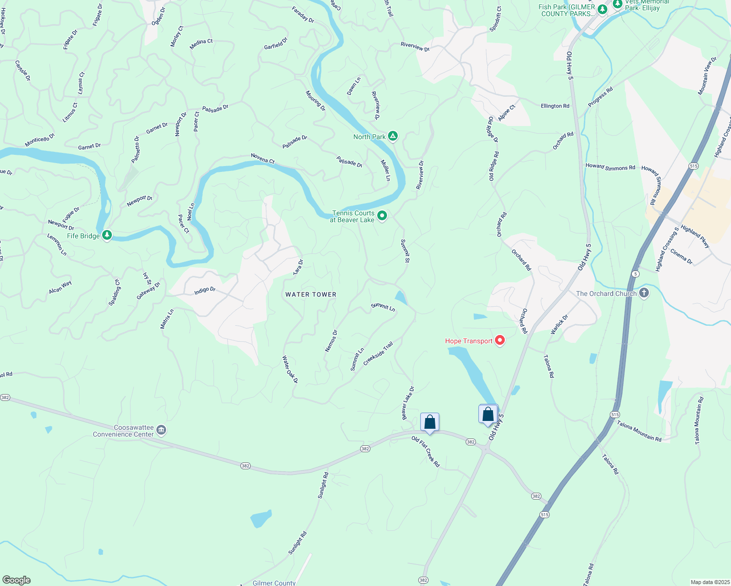 map of restaurants, bars, coffee shops, grocery stores, and more near 28 Aspen Court in Ellijay