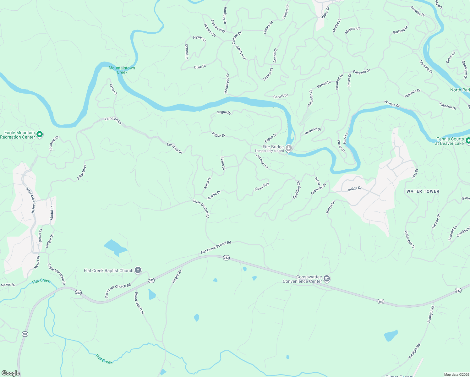 map of restaurants, bars, coffee shops, grocery stores, and more near 413-423 Acadia Drive in Ellijay