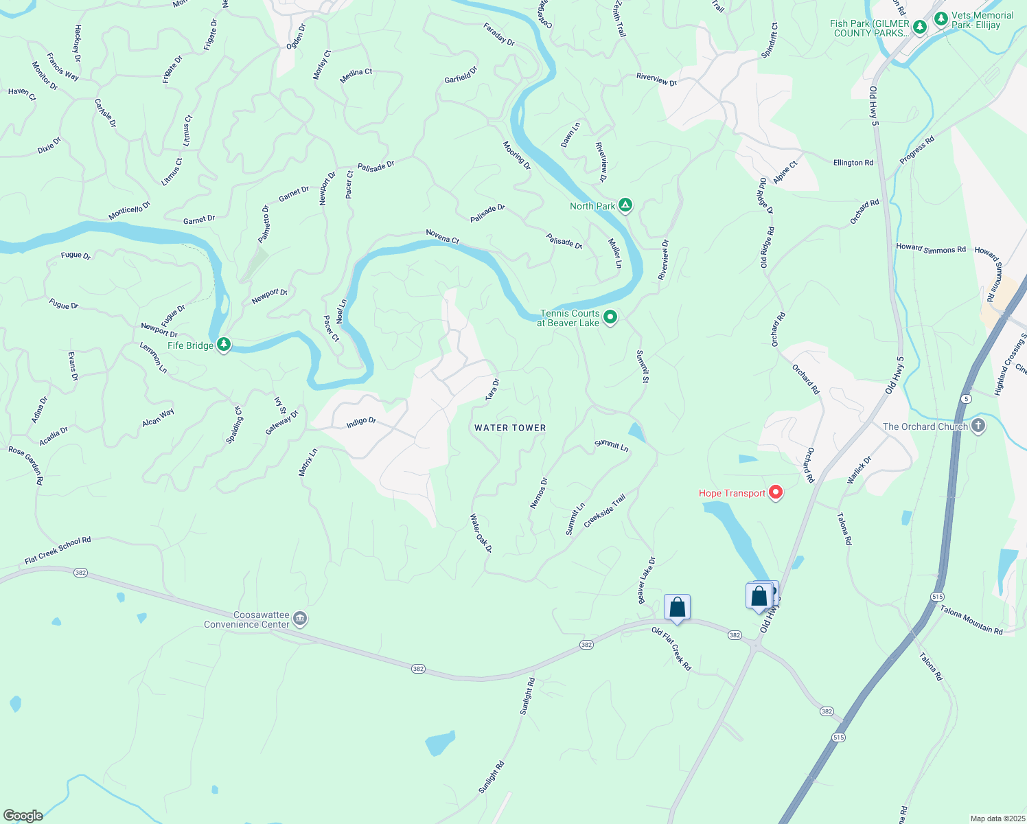 map of restaurants, bars, coffee shops, grocery stores, and more near 136 Water Tower Villa Cir in Ellijay